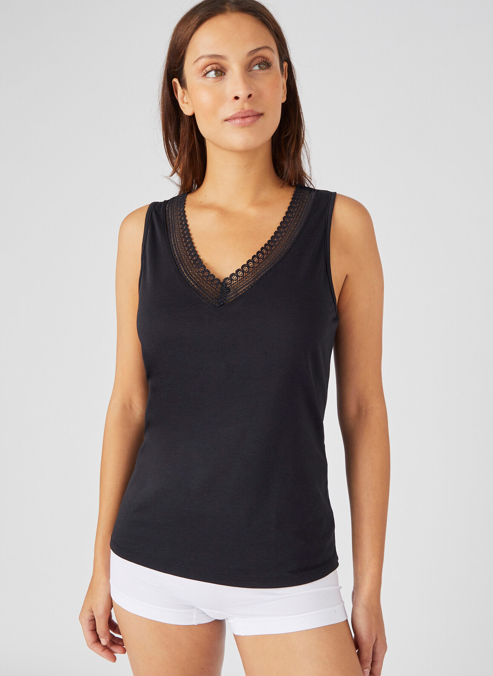 Débardeur Femme White House Black Market - Noir, Taille S, Coton - Occasion Très Bon État