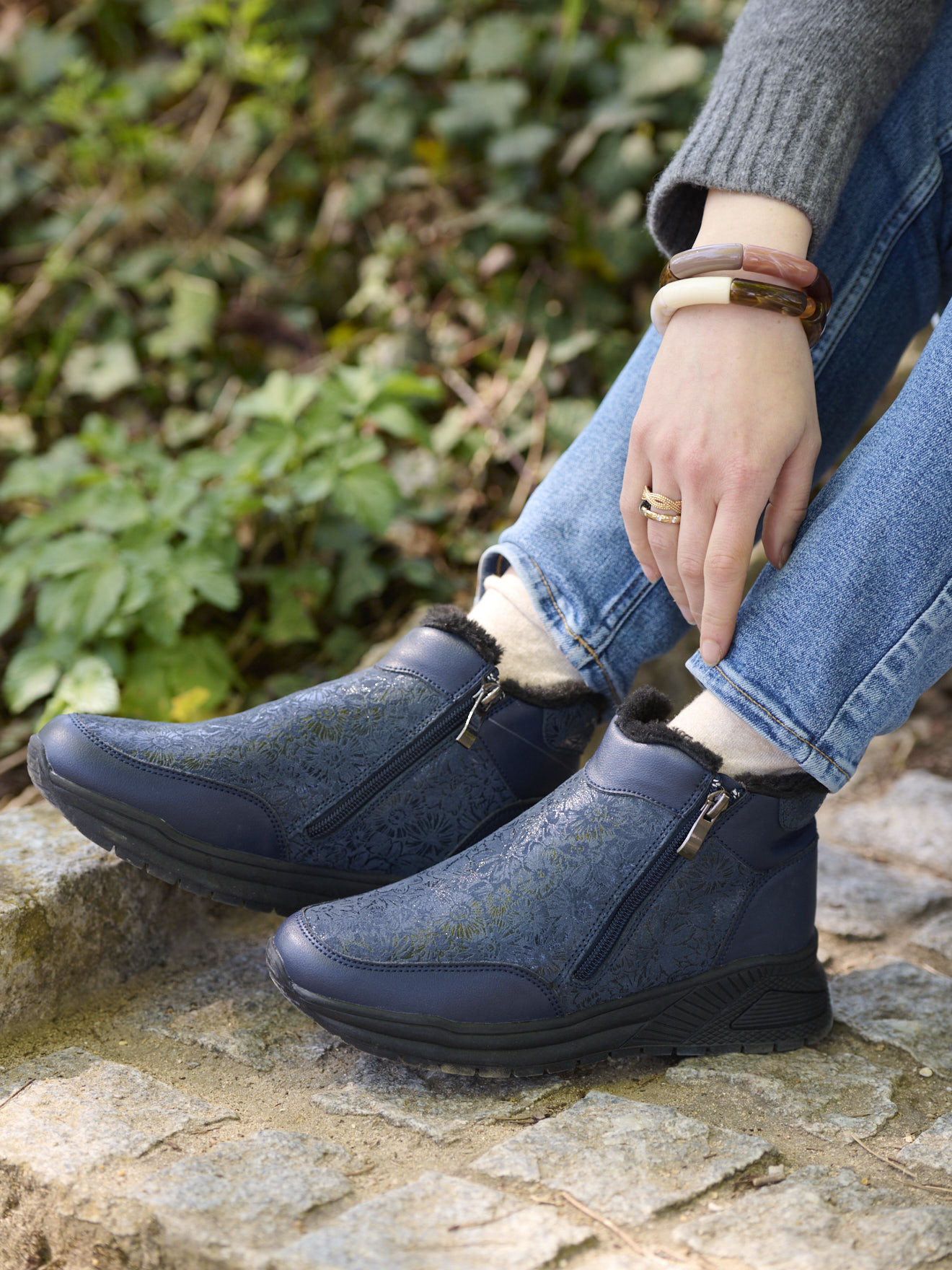 Bottines basses BOOTS femme bleu Pediconfort Bottines basses BOOTS femme bleu Bleu marine