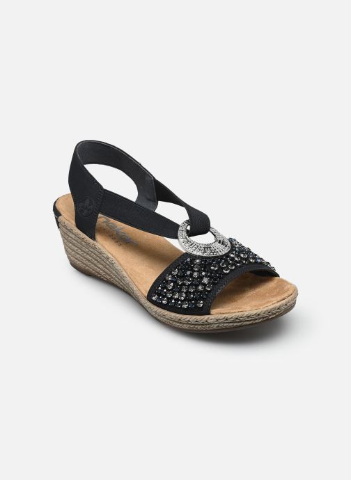 Rieker Sandalen met sleehak en plateau 62451 dames blauw