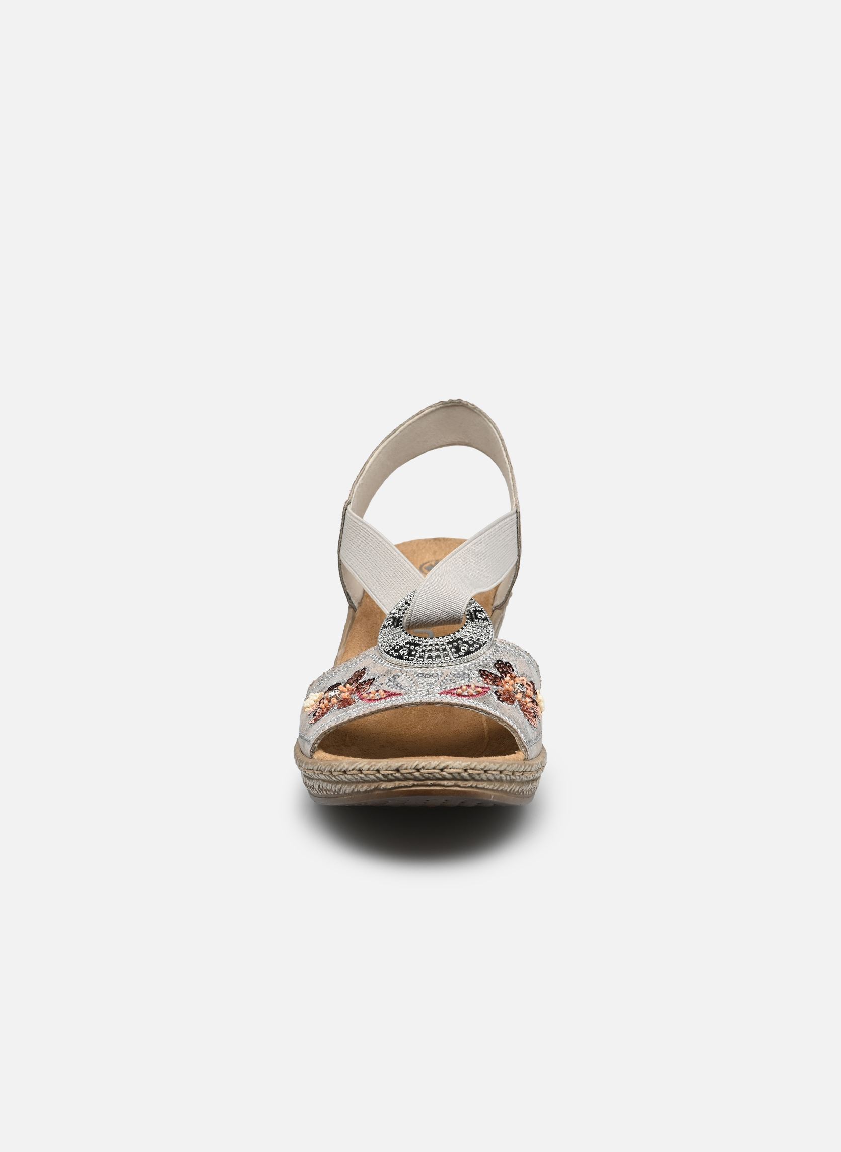 Keil- und Plateausandalen 62466 damen silber Rieker Keil- und Plateausandalen 62466 damen silber ROSE-METALLIC