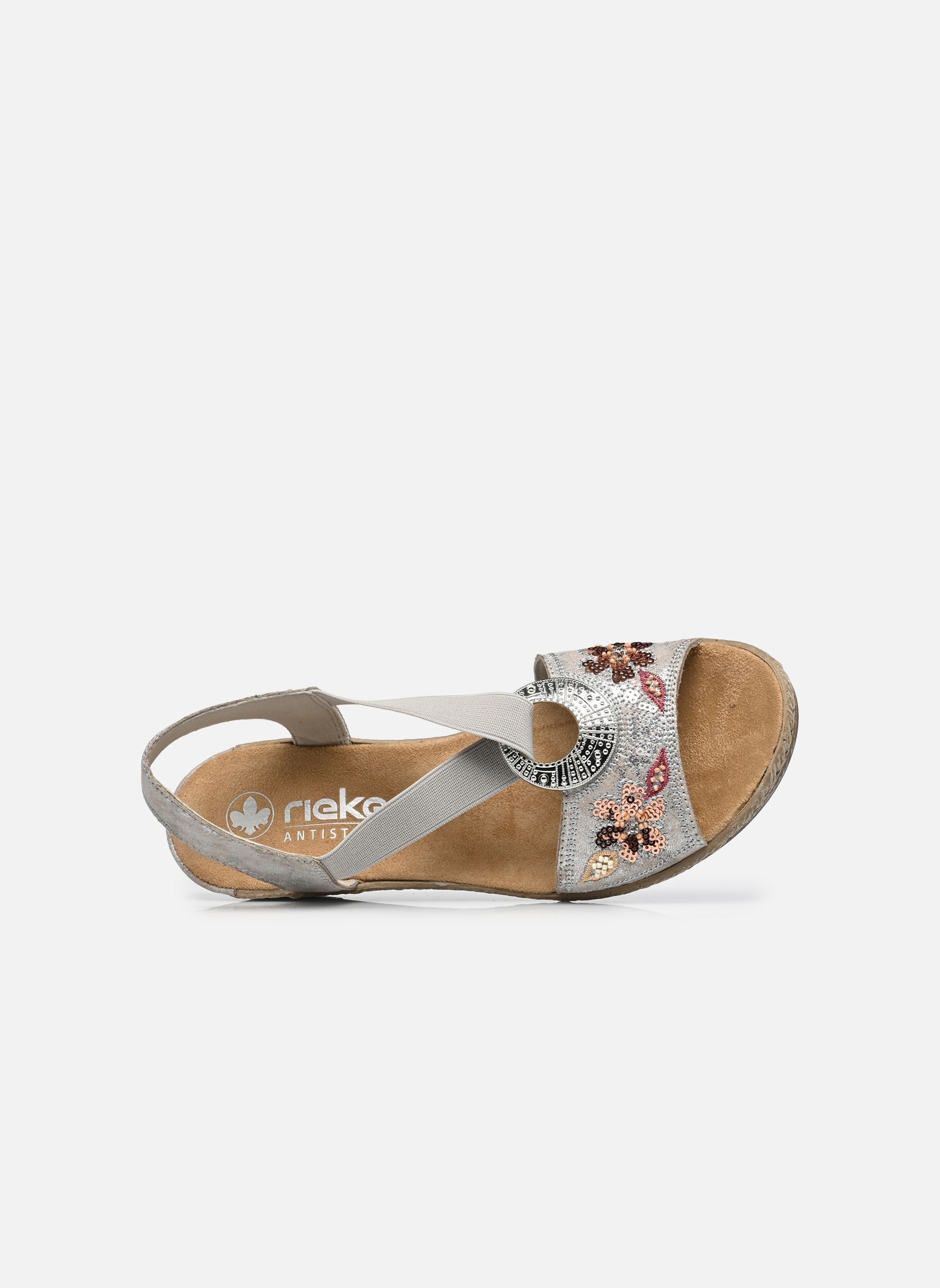Keil- und Plateausandalen 62466 damen silber Rieker Keil- und Plateausandalen 62466 damen silber ROSE-METALLIC