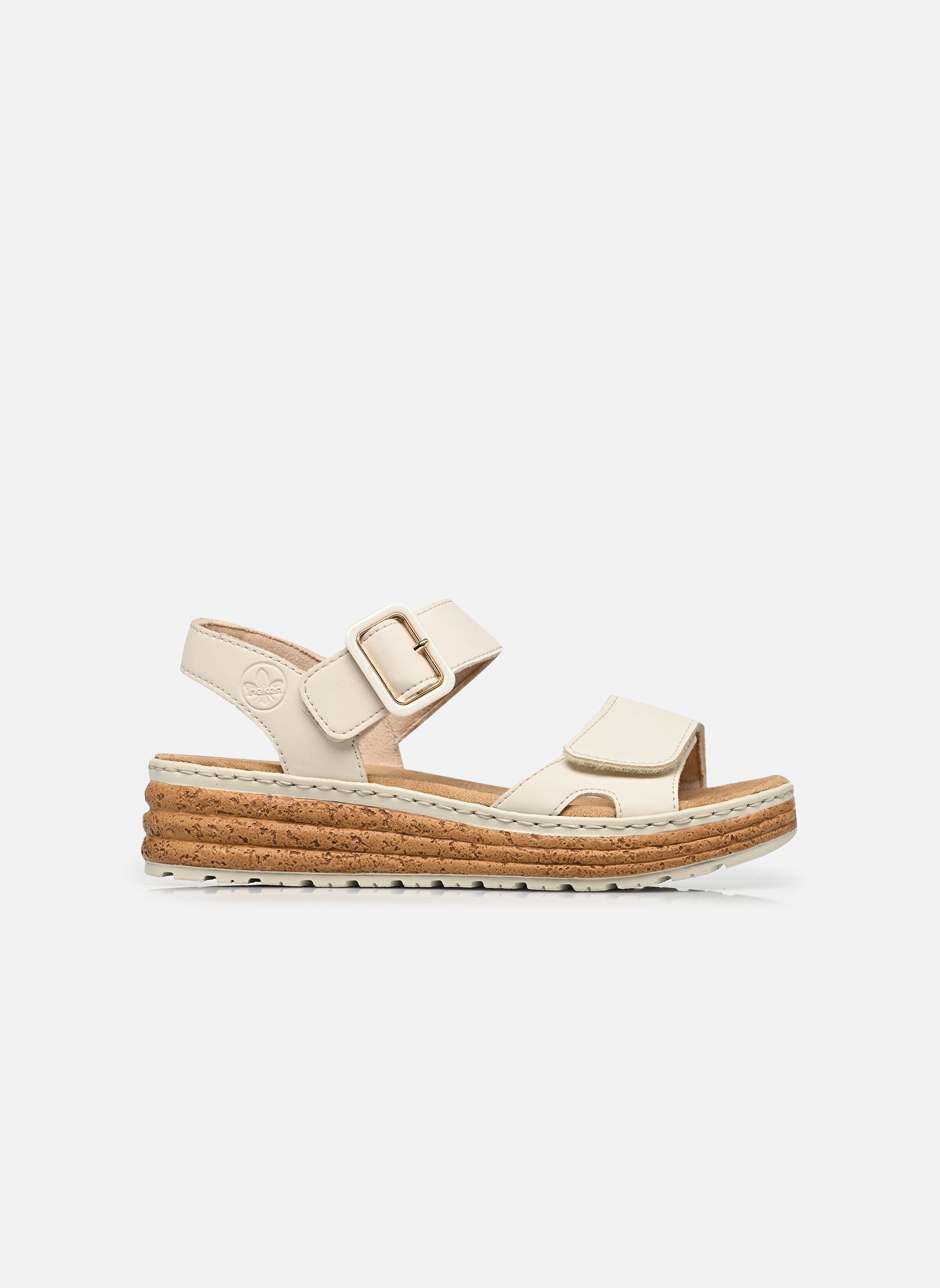 Keil- und Plateausandalen 62760 damen beige Rieker Keil- und Plateausandalen 62760 damen beige PORZELLAN