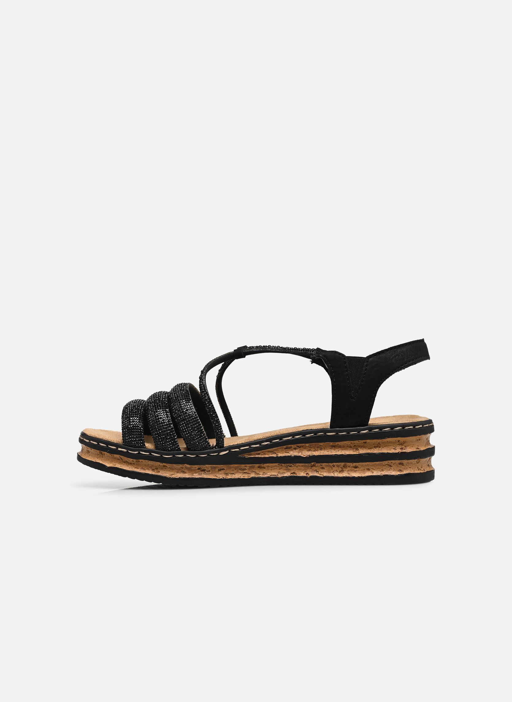 Sandales compensées et plateformes 62977 femme noir Rieker Sandales compensées et plateformes 62977 femme noir BLACK/BLACK/SCHWARZ