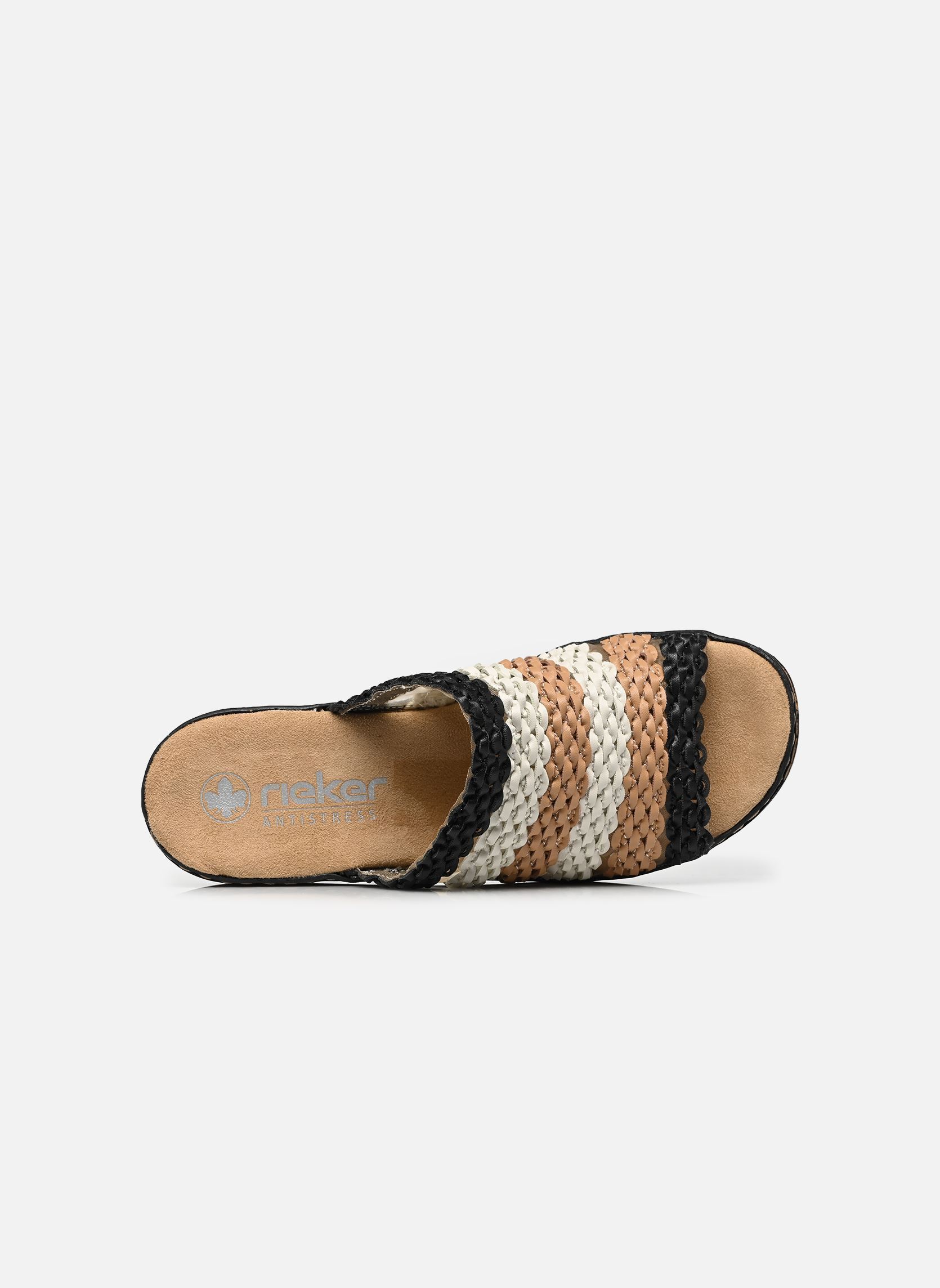 Mules 629P8 femme multicolore Rieker Mules 629P8 femme multicolore BLACK-TAN-WHITE