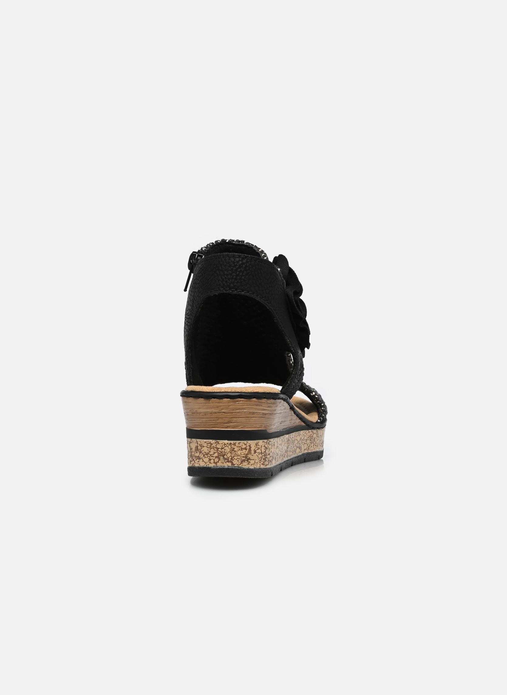 Sandales compensées et plateformes 63791 femme noir Rieker Sandales compensées et plateformes 63791 femme noir SCHWARZ-SAND/SCHWARZ