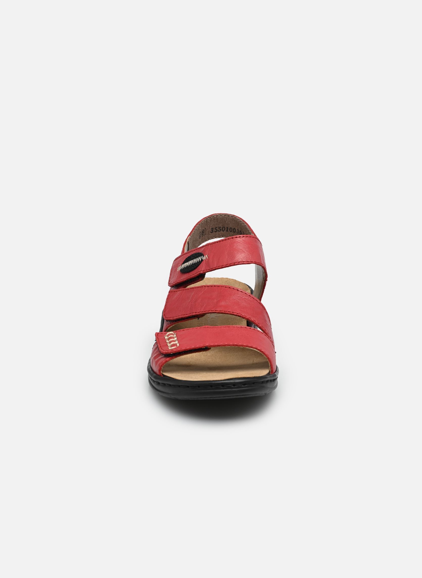 Sandales 64573 femme rouge Rieker Sandales 64573 femme rouge ROSSO/SCHWARZ