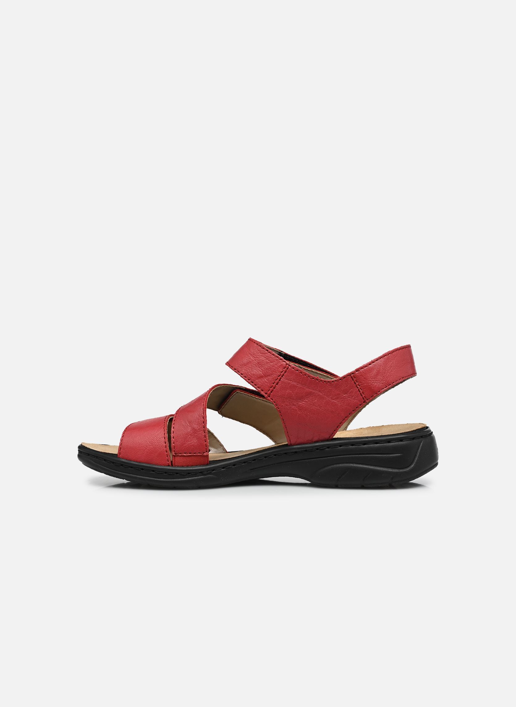 Sandales 64573 femme rouge Rieker Sandales 64573 femme rouge ROSSO/SCHWARZ