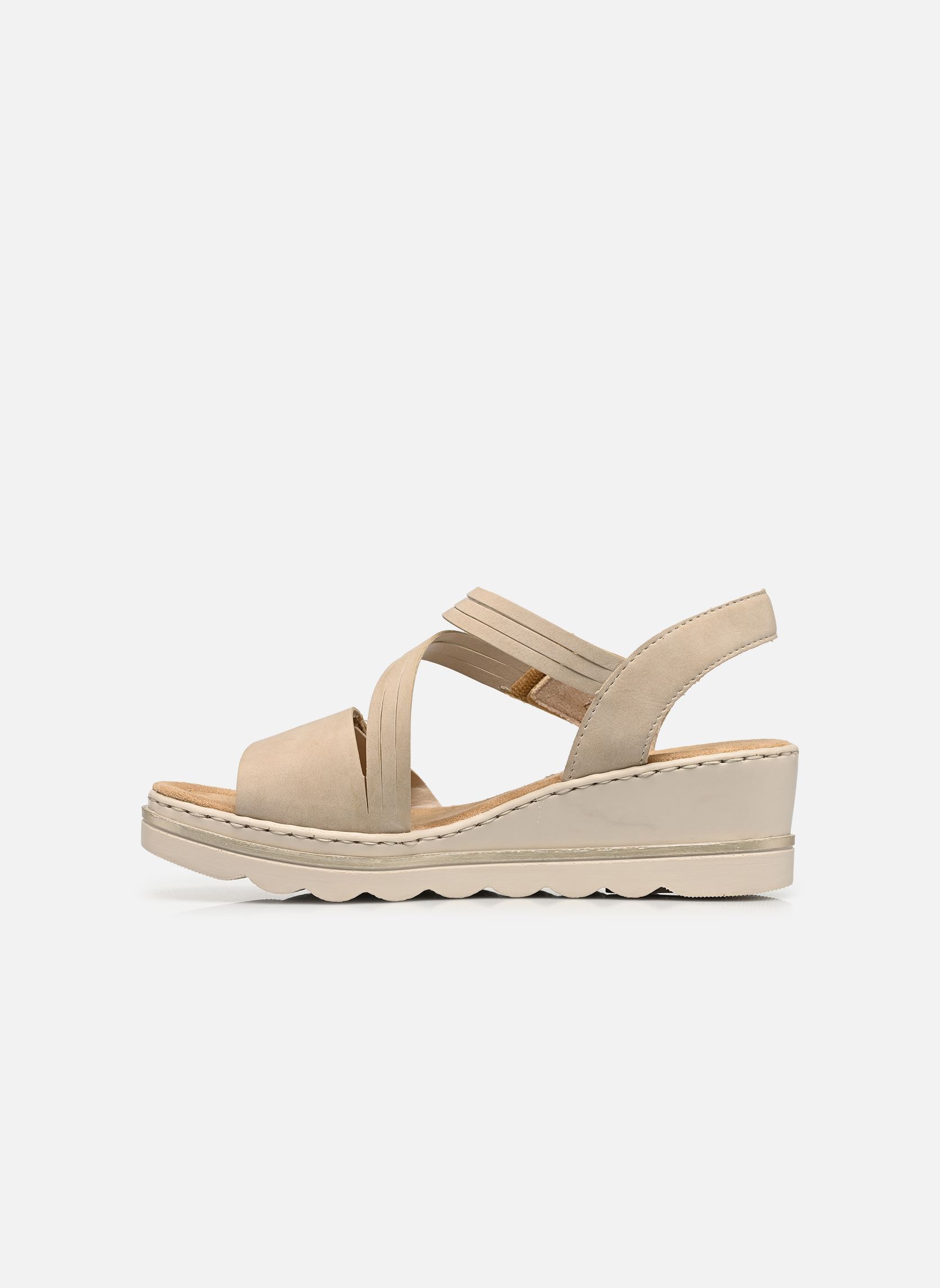 Sandales compensées et plateformes 67410 femme beige Rieker Sandales compensées et plateformes 67410 femme beige GINGER