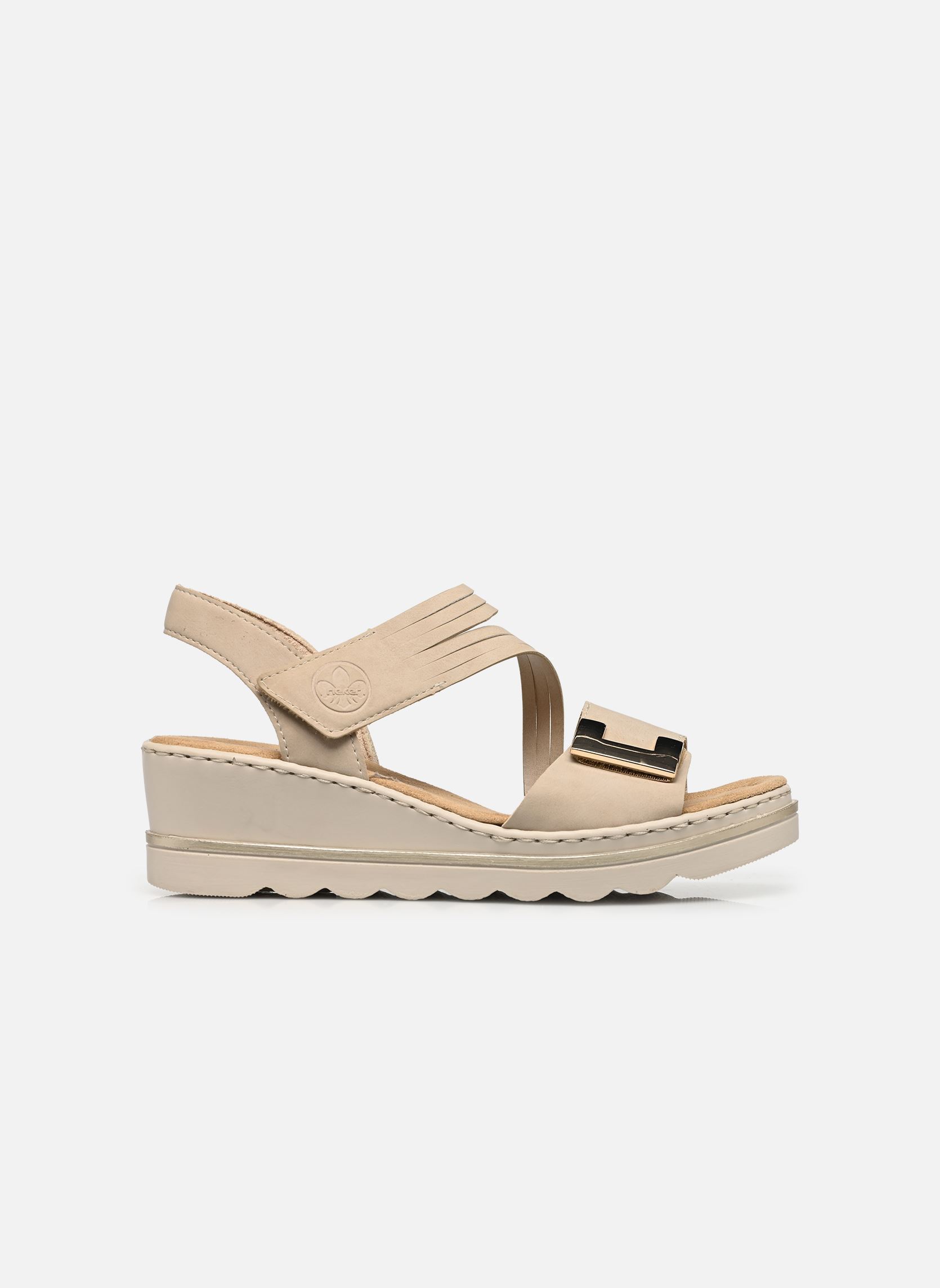 Sandales compensées et plateformes 67410 femme beige Rieker Sandales compensées et plateformes 67410 femme beige GINGER