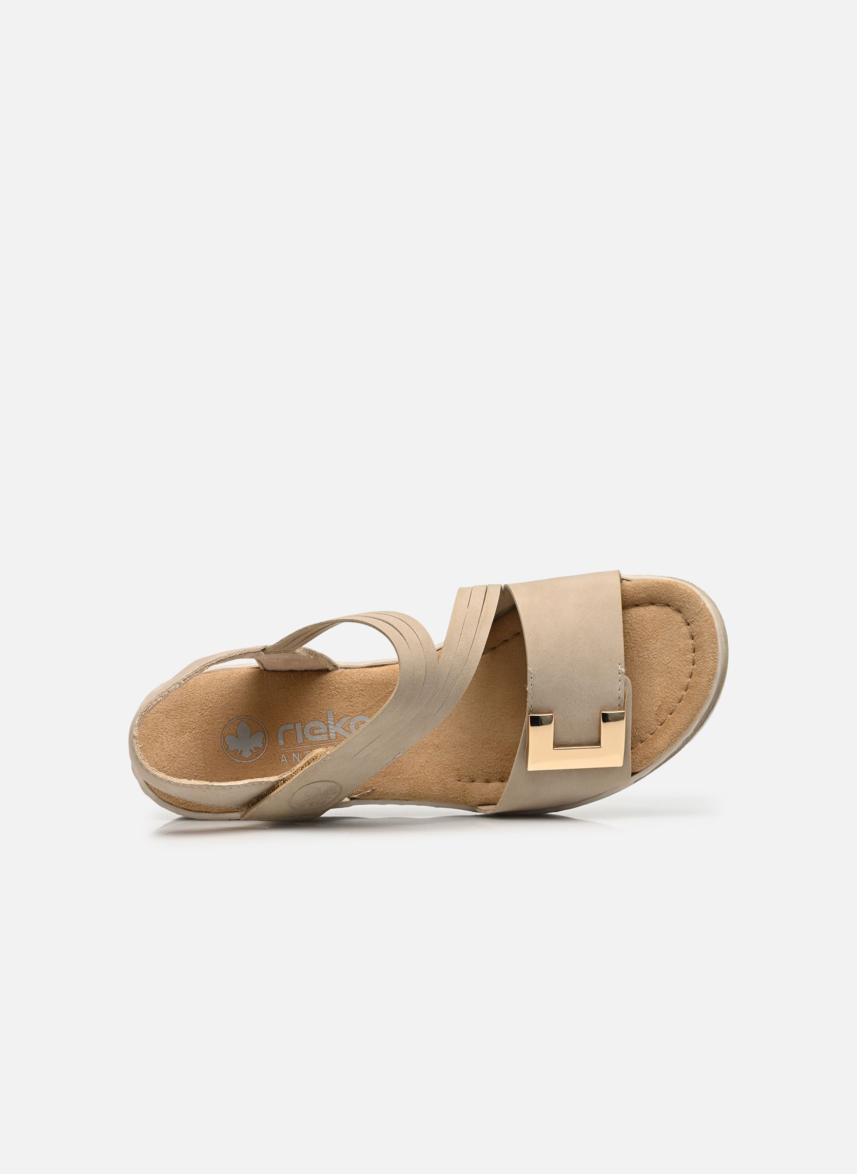 Sandales compensées et plateformes 67410 femme beige Rieker Sandales compensées et plateformes 67410 femme beige GINGER