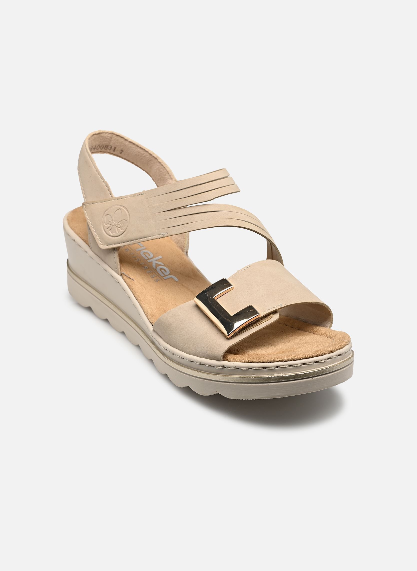 Sandales compensées et plateformes 67410 femme beige Rieker Sandales compensées et plateformes 67410 femme beige GINGER