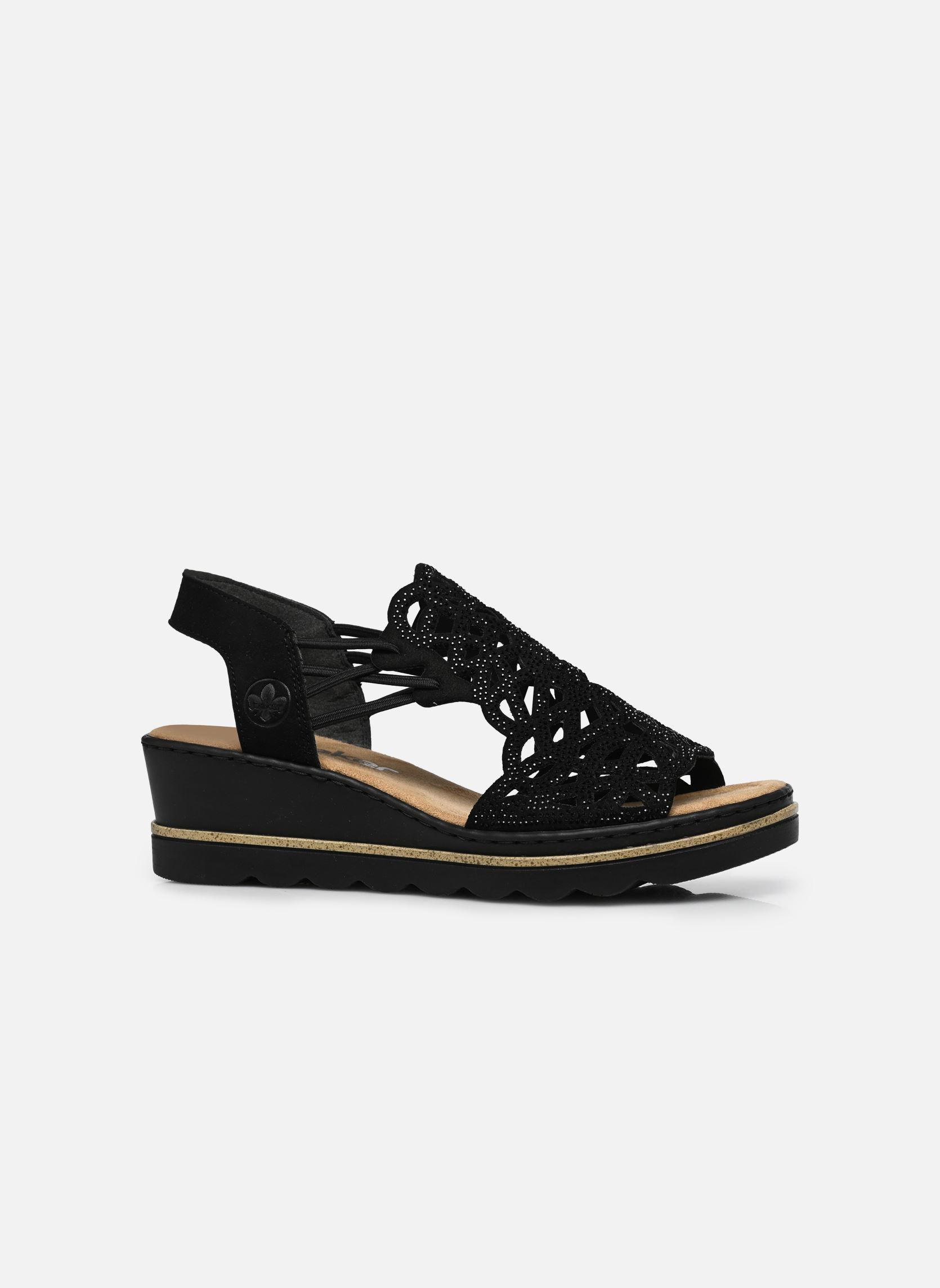 Keil- und Plateausandalen 67465 damen schwarz Rieker Keil- und Plateausandalen 67465 damen schwarz NOIR