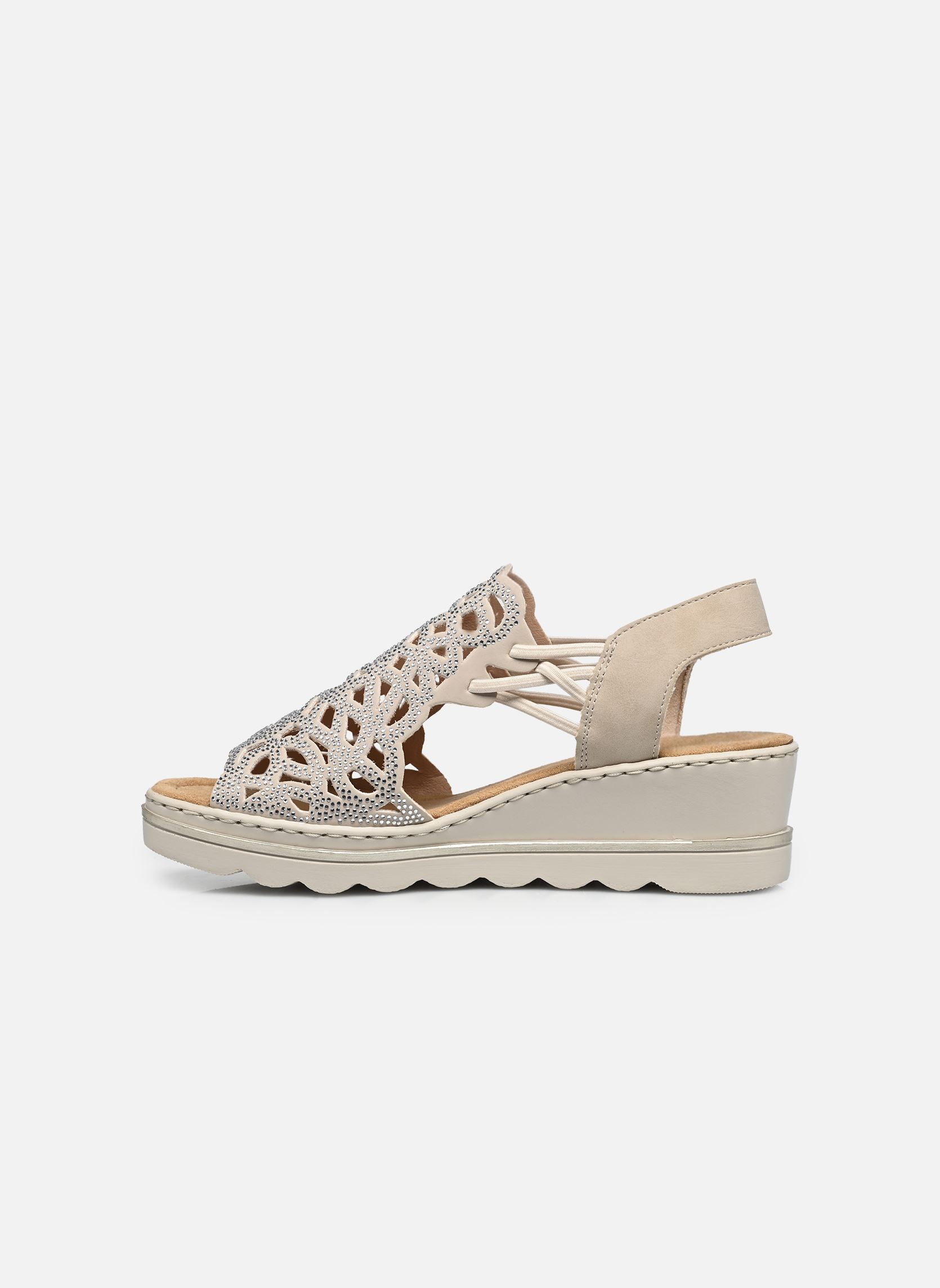 Keil- und Plateausandalen 67465 damen beige Rieker Keil- und Plateausandalen 67465 damen beige GINGER