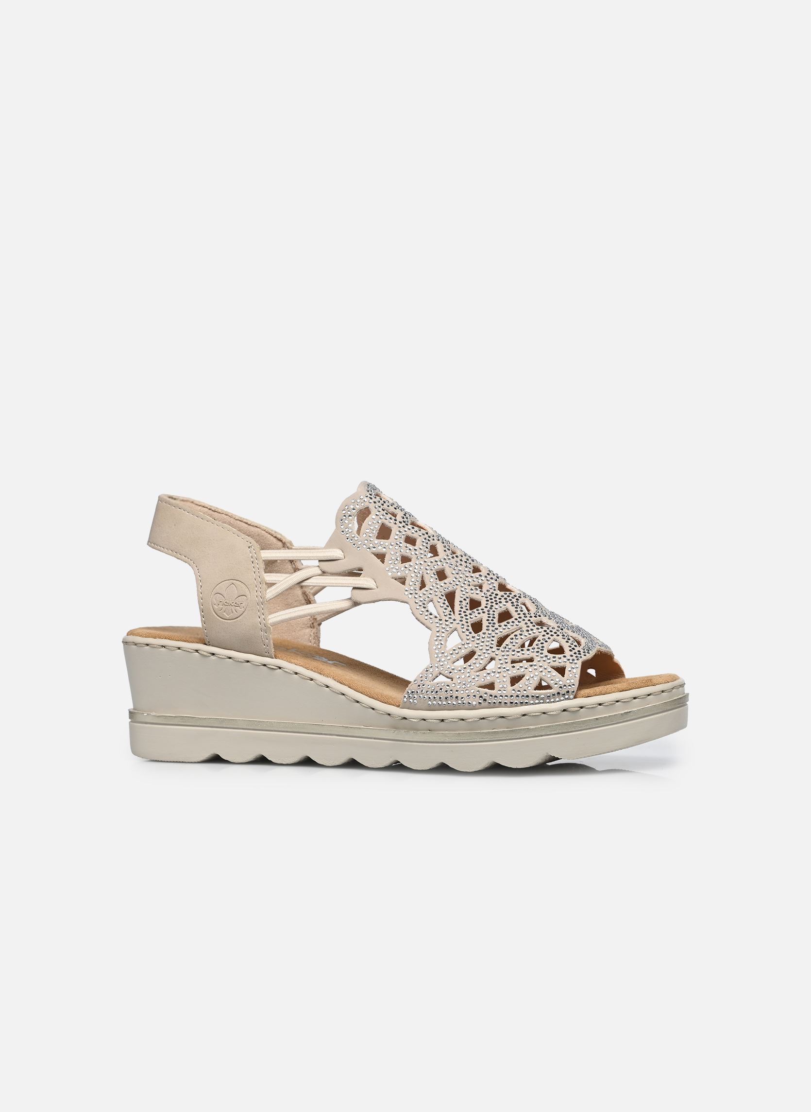 Keil- und Plateausandalen 67465 damen beige Rieker Keil- und Plateausandalen 67465 damen beige GINGER