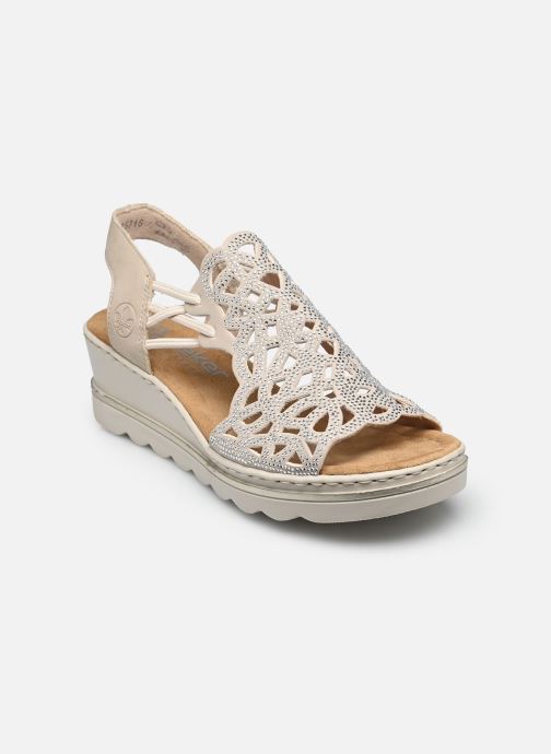 Rieker Sandalen met sleehak en plateau 67465 dames beige
