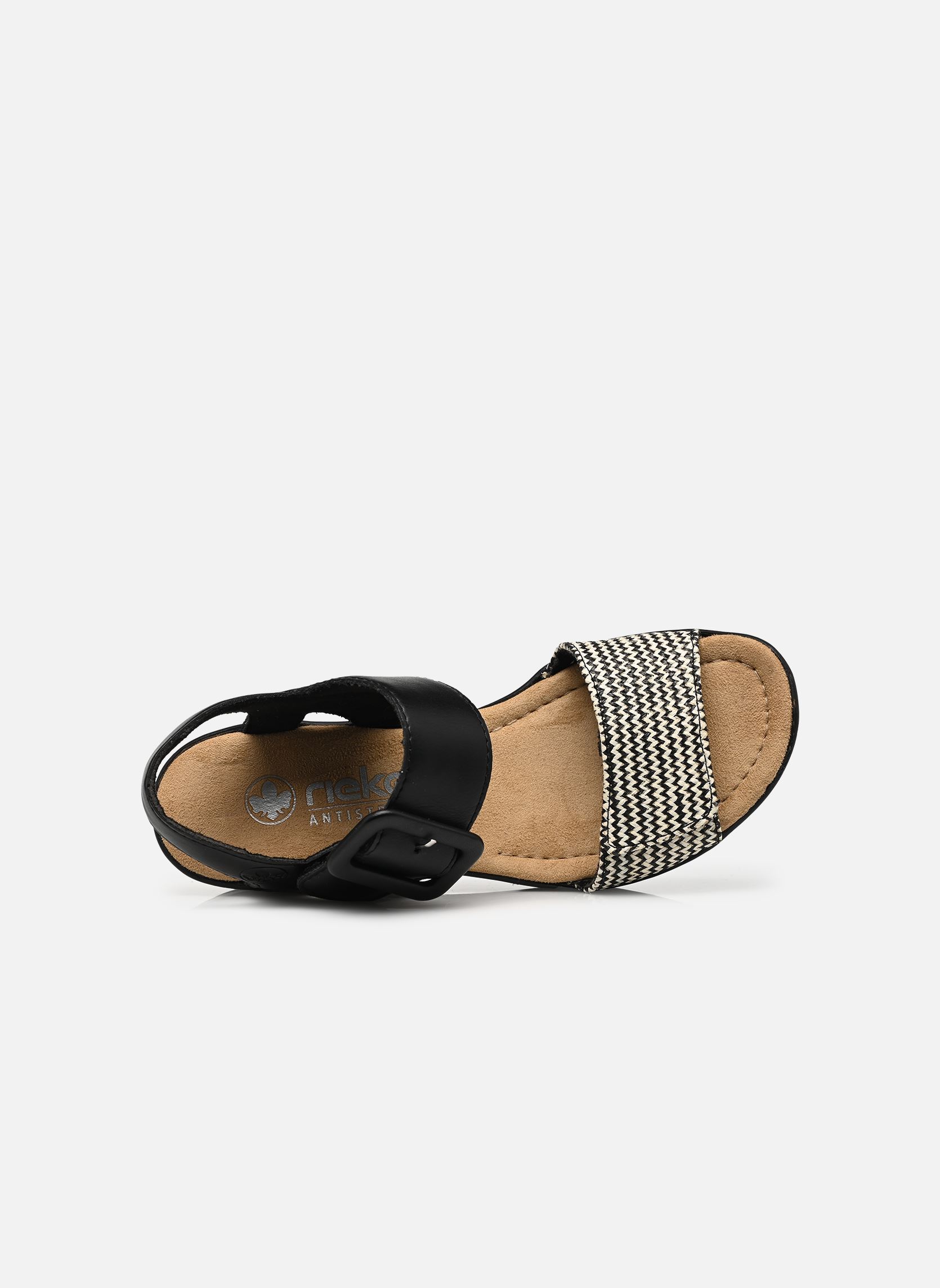 Sandales compensées et plateformes 68172 femme noir Rieker Sandales compensées et plateformes 68172 femme noir SCHWARZ-CREMA/SCHWARZ