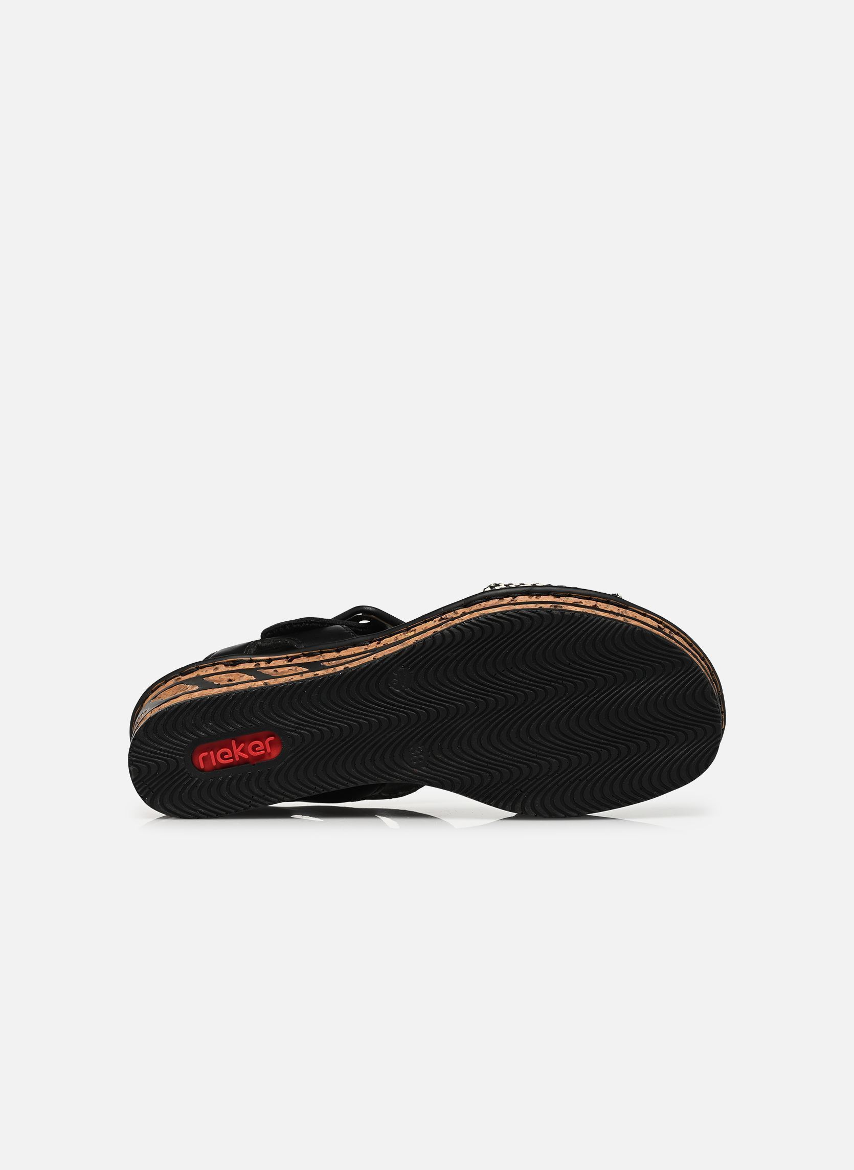 Sandales compensées et plateformes 68172 femme noir Rieker Sandales compensées et plateformes 68172 femme noir SCHWARZ-CREMA/SCHWARZ