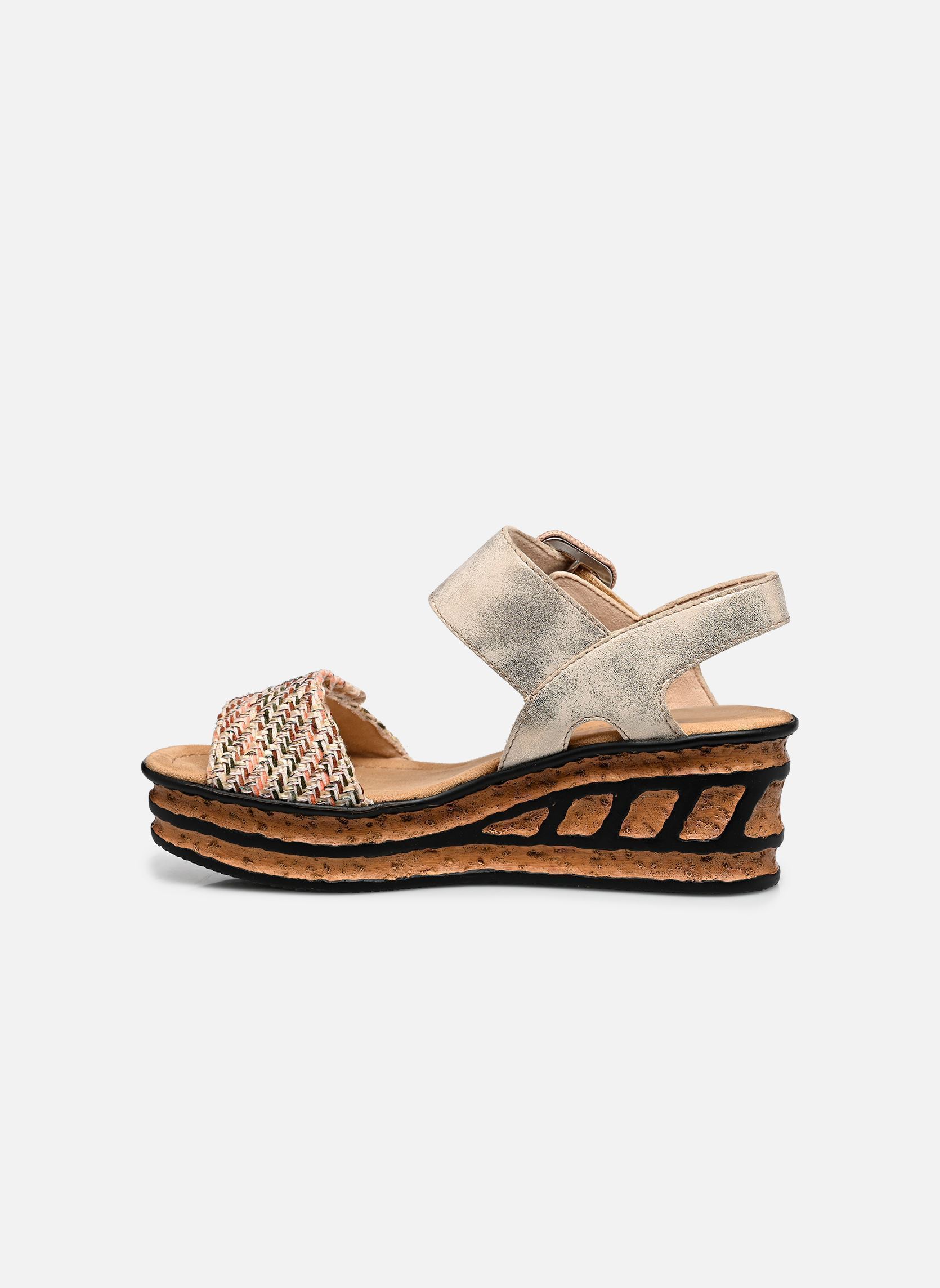 Keil- und Plateausandalen 68172 damen beige Rieker Keil- und Plateausandalen 68172 damen beige BEIGE/MUSCHEL