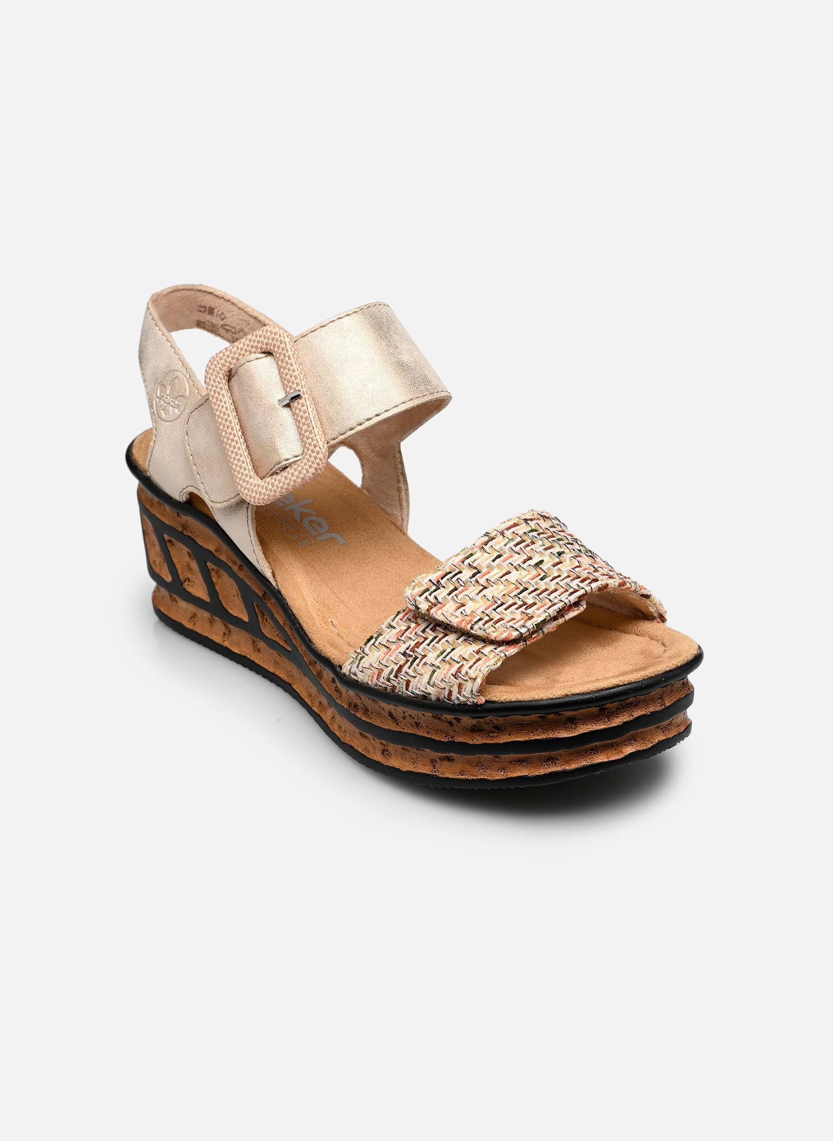 Keil- und Plateausandalen 68172 damen beige Rieker Keil- und Plateausandalen 68172 damen beige BEIGE/MUSCHEL