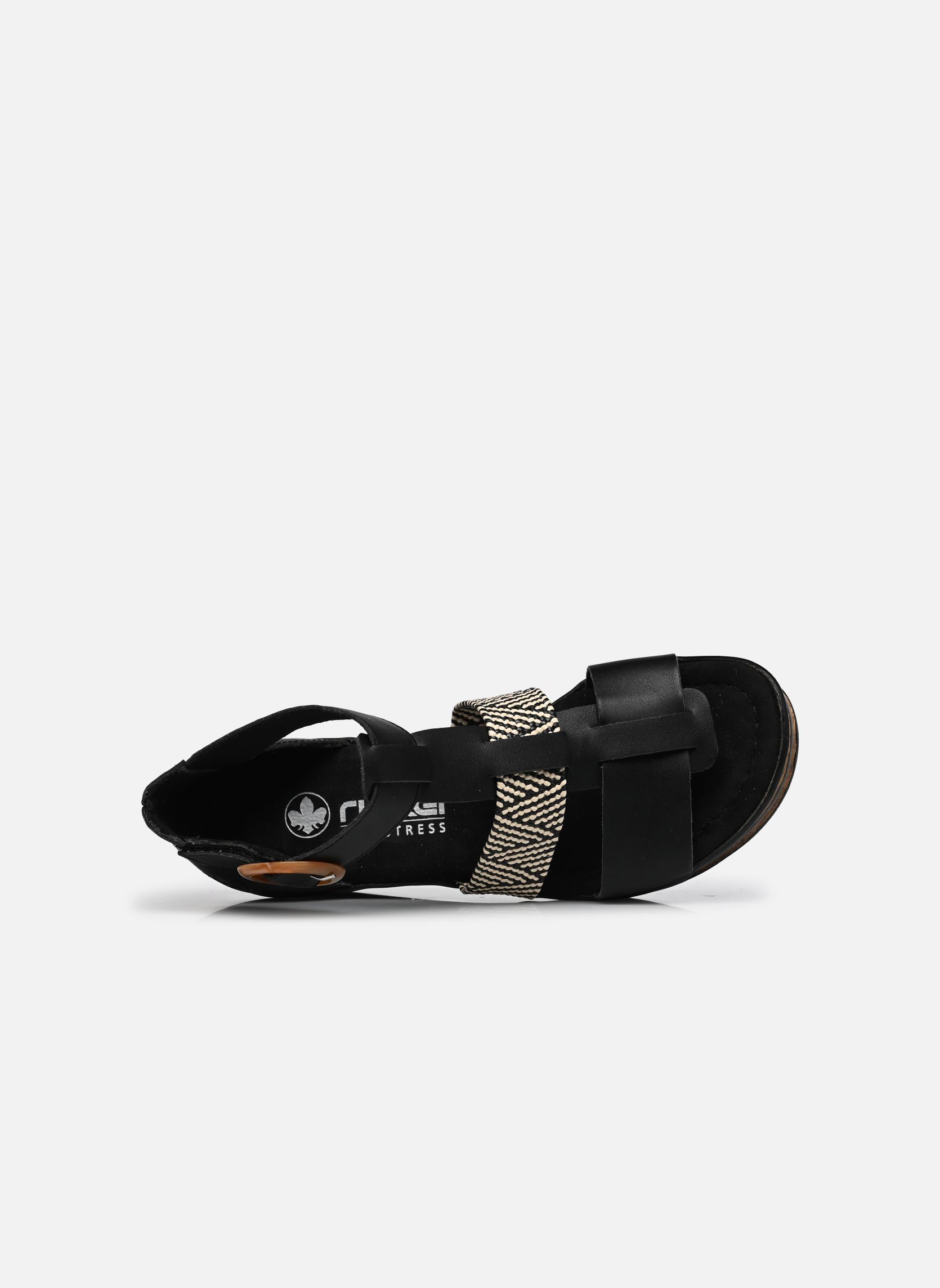 Sandales compensées et plateformes 68182 femme noir Rieker Sandales compensées et plateformes 68182 femme noir SCHWARZ/SCHWARZ-CREAM