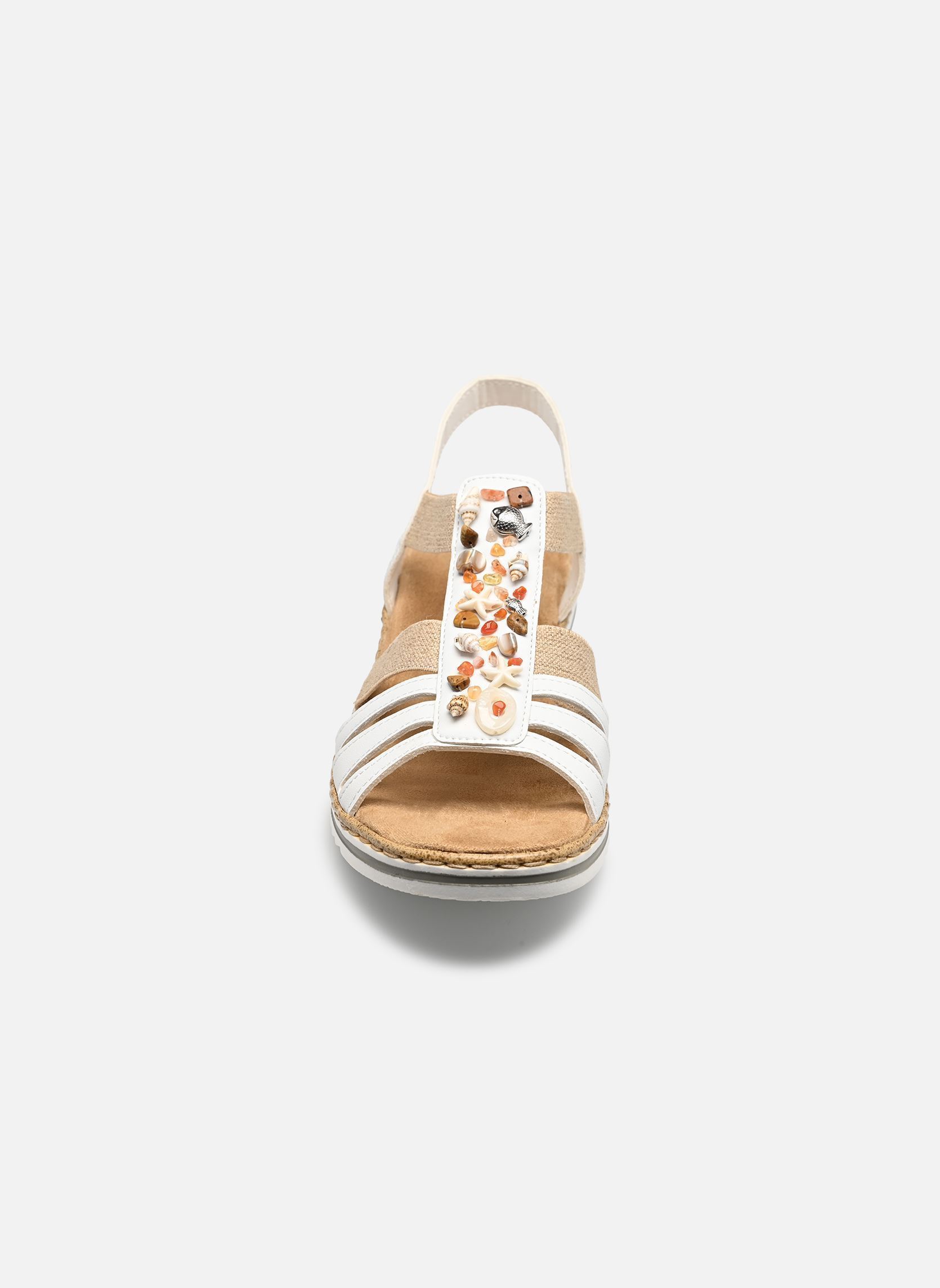 Sandales compensées et plateformes V0656 femme blanc Rieker Sandales compensées et plateformes V0656 femme blanc BLANC