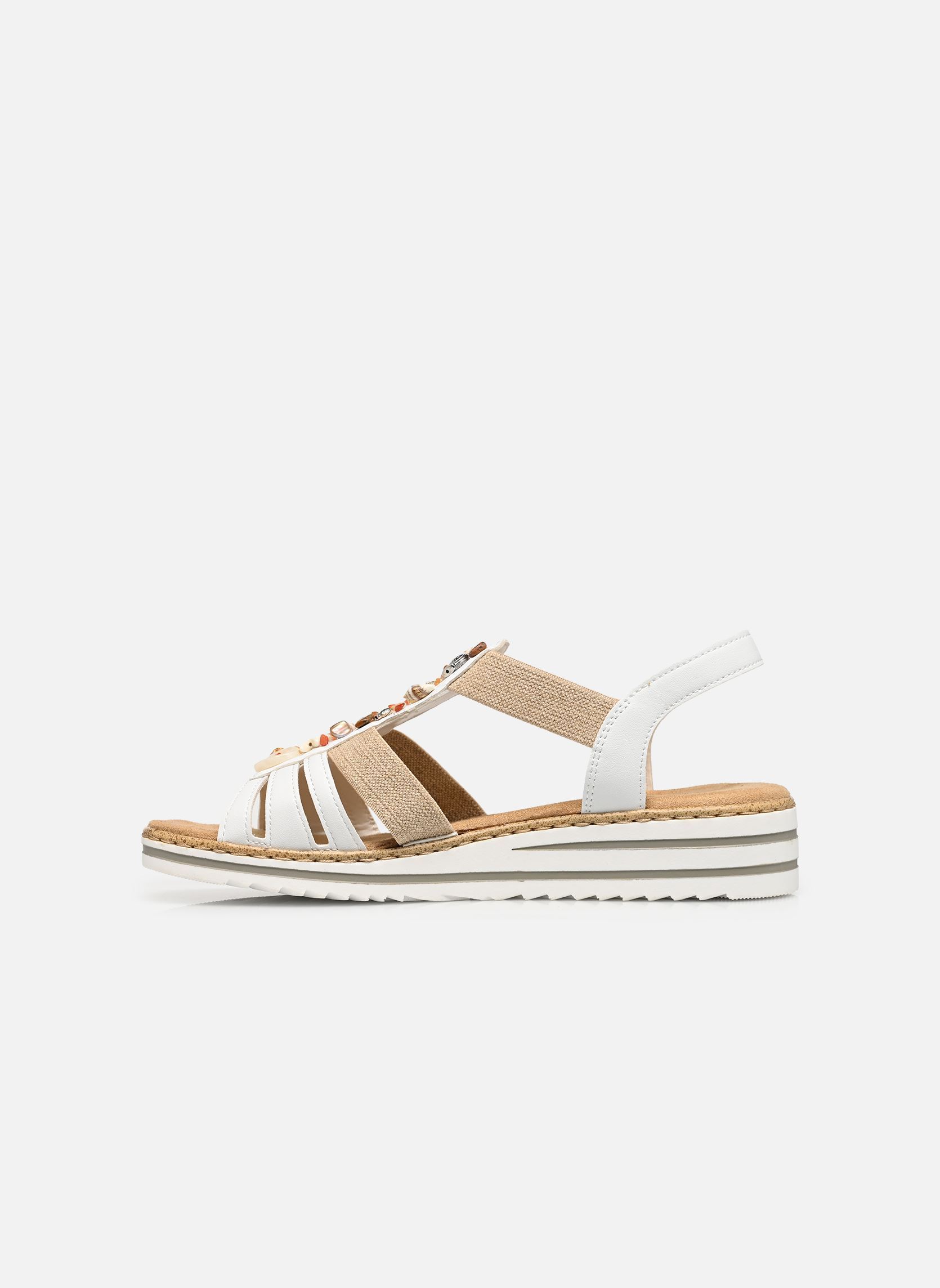 Sandales compensées et plateformes V0656 femme blanc Rieker Sandales compensées et plateformes V0656 femme blanc BLANC