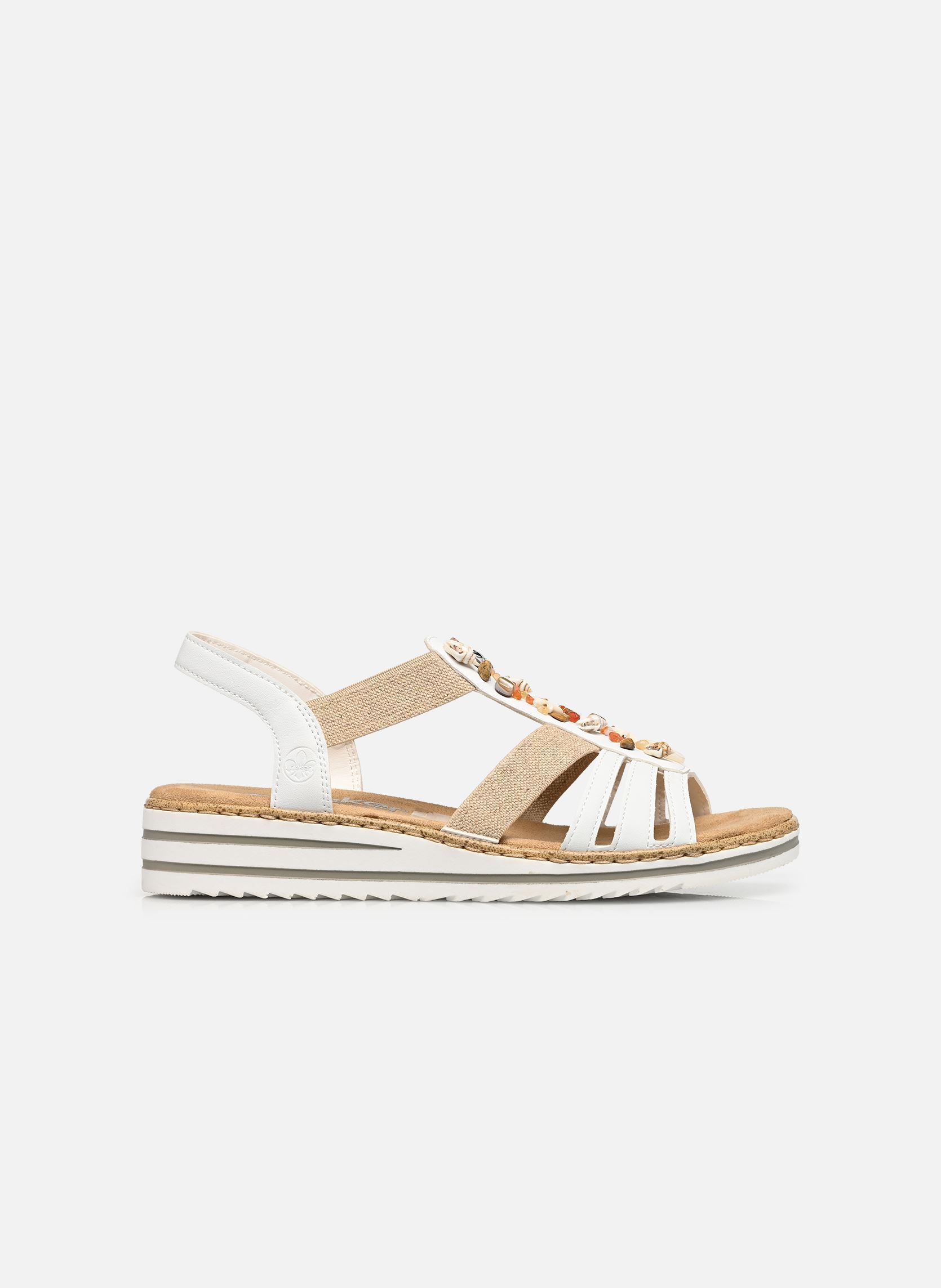 Sandales compensées et plateformes V0656 femme blanc Rieker Sandales compensées et plateformes V0656 femme blanc BLANC