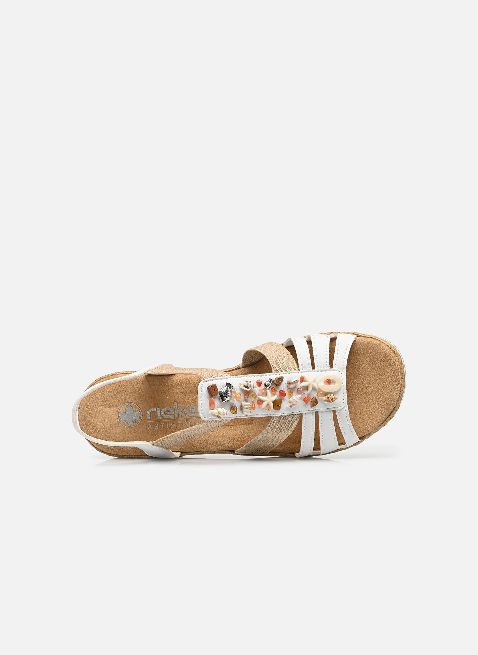 Sandales compensées et plateformes V0656 femme blanc Rieker Sandales compensées et plateformes V0656 femme blanc BLANC