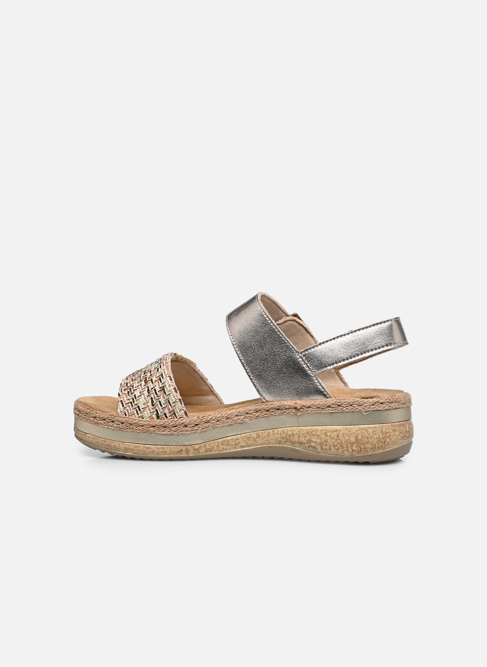 Sandales compensées et plateformes V0951 femme argent Rieker Sandales compensées et plateformes V0951 femme argent BEIGE/LIGHTBRASS