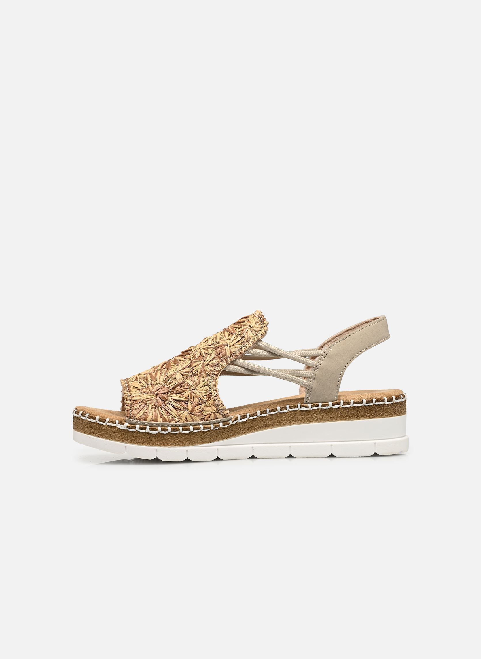 Sandales compensées et plateformes V1268 femme beige Rieker Sandales compensées et plateformes V1268 femme beige BEIGE-BROWN/GINGER