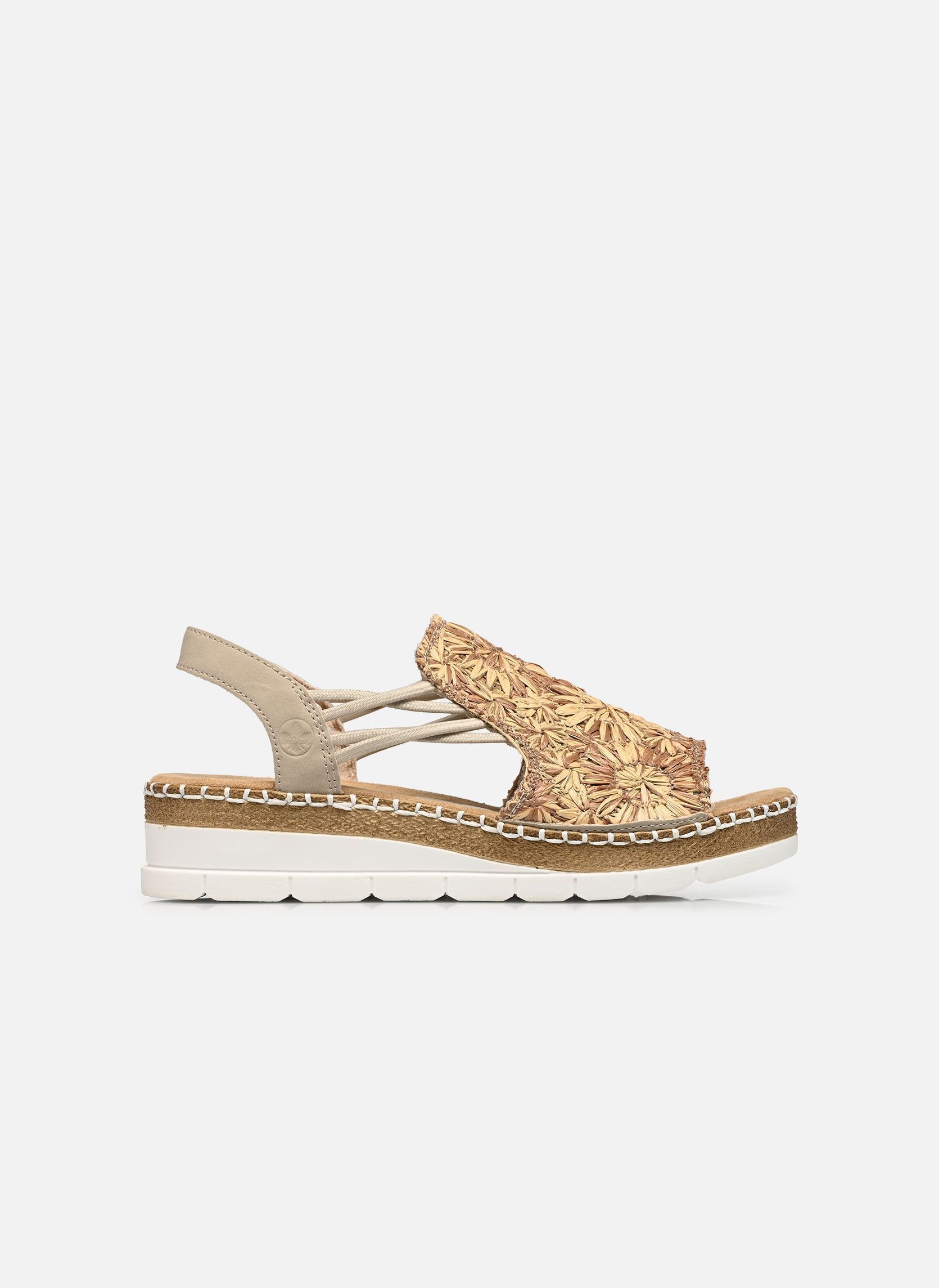 Sandales compensées et plateformes V1268 femme beige Rieker Sandales compensées et plateformes V1268 femme beige BEIGE-BROWN/GINGER