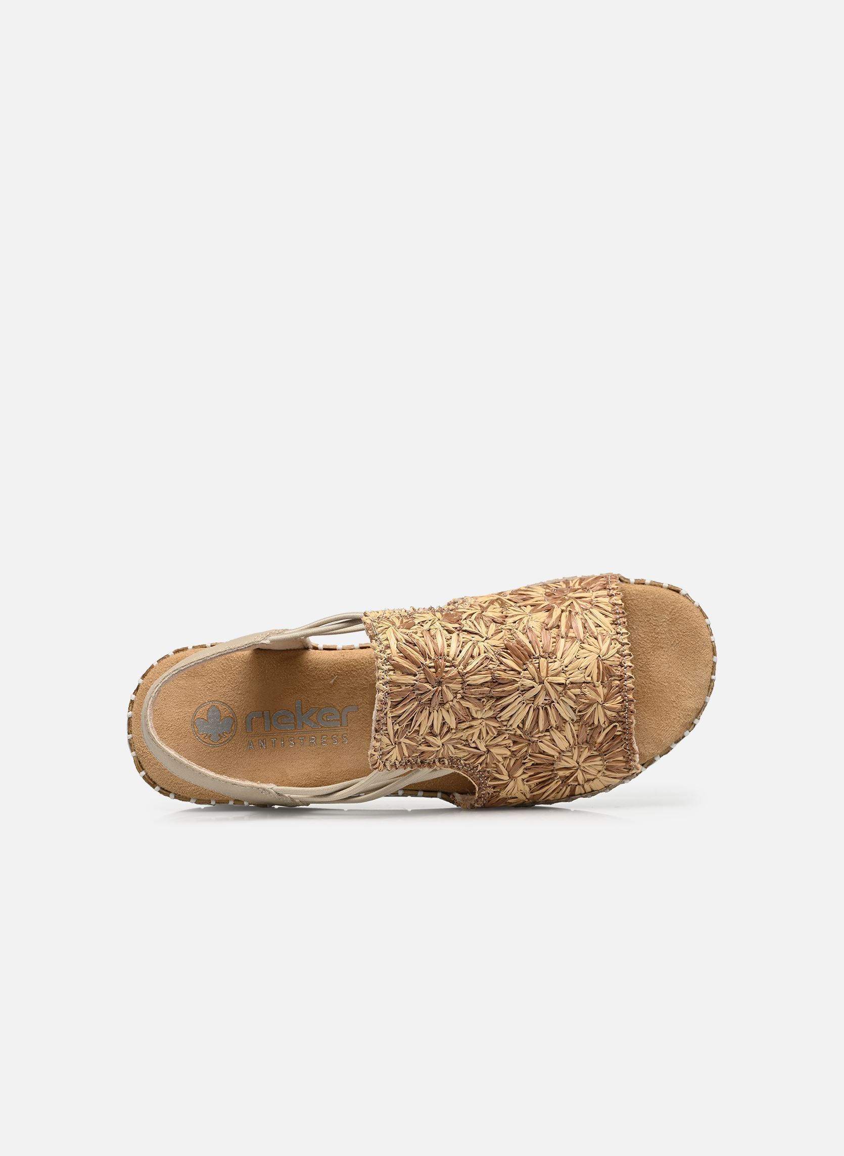 Sandales compensées et plateformes V1268 femme beige Rieker Sandales compensées et plateformes V1268 femme beige BEIGE-BROWN/GINGER