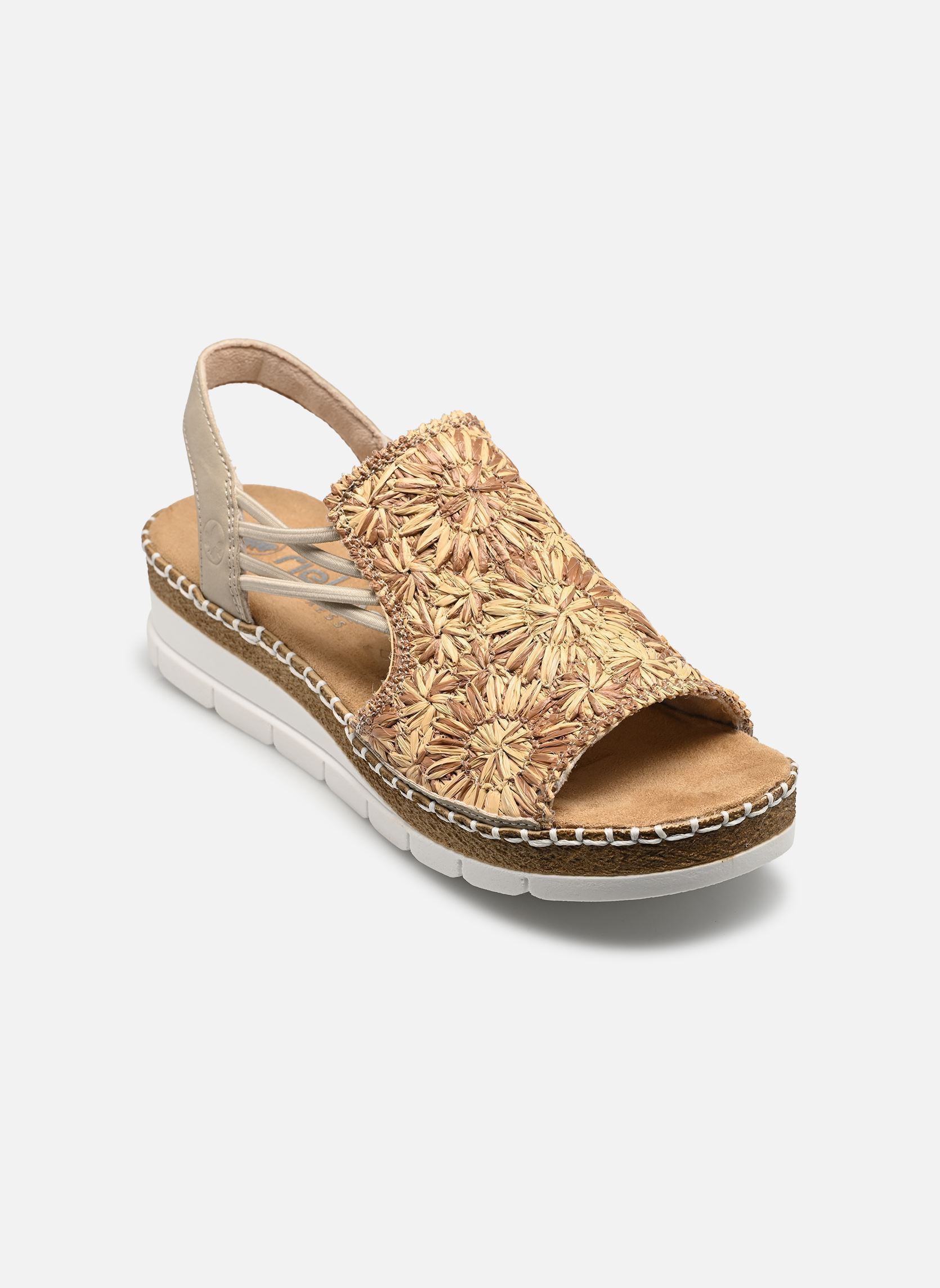 Sandales compensées et plateformes V1268 femme beige Rieker Sandales compensées et plateformes V1268 femme beige BEIGE-BROWN/GINGER