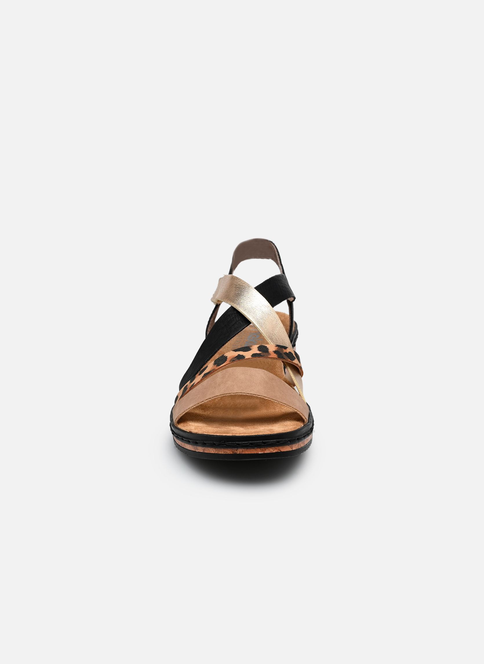 Sandales compensées et plateformes V3663 femme multicolore Rieker Sandales compensées et plateformes V3663 femme multicolore SHELL/BEIGE/LIGHTGOLD/SCHWARZ