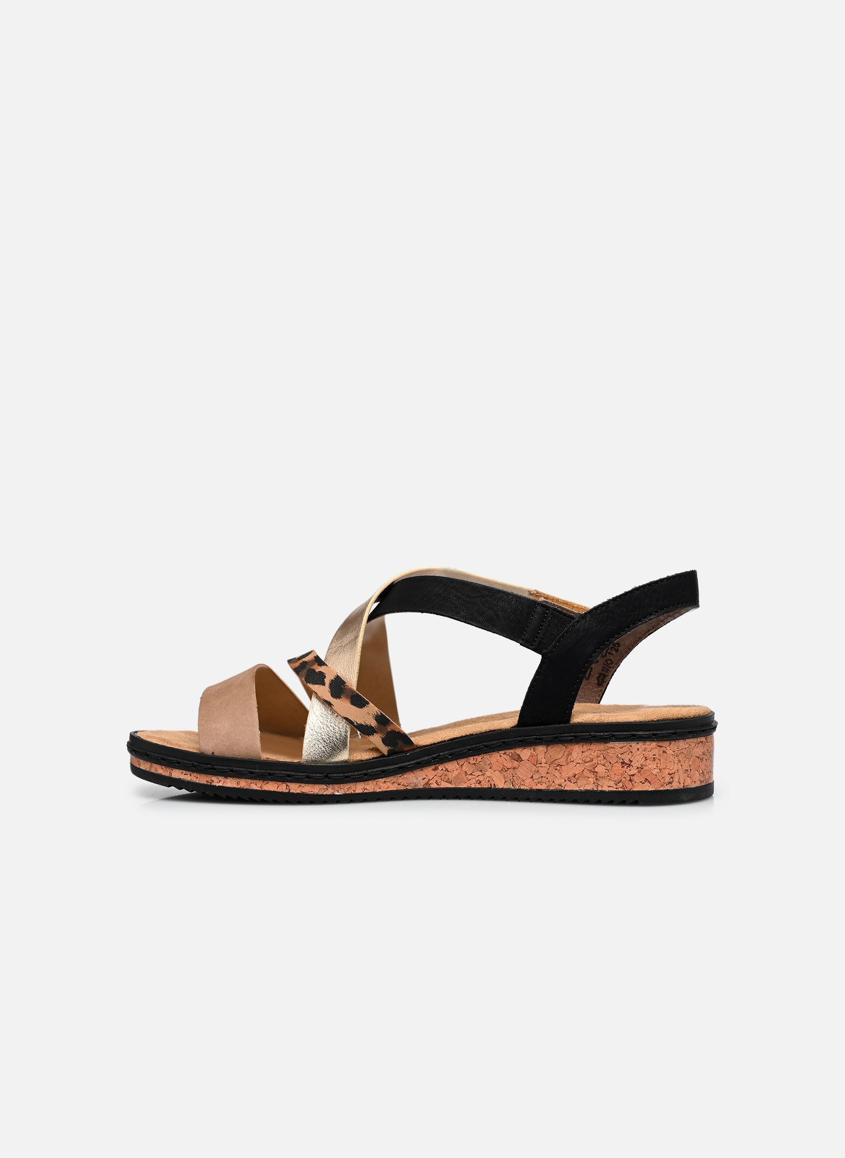 Sandales compensées et plateformes V3663 femme multicolore Rieker Sandales compensées et plateformes V3663 femme multicolore SHELL/BEIGE/LIGHTGOLD/SCHWARZ