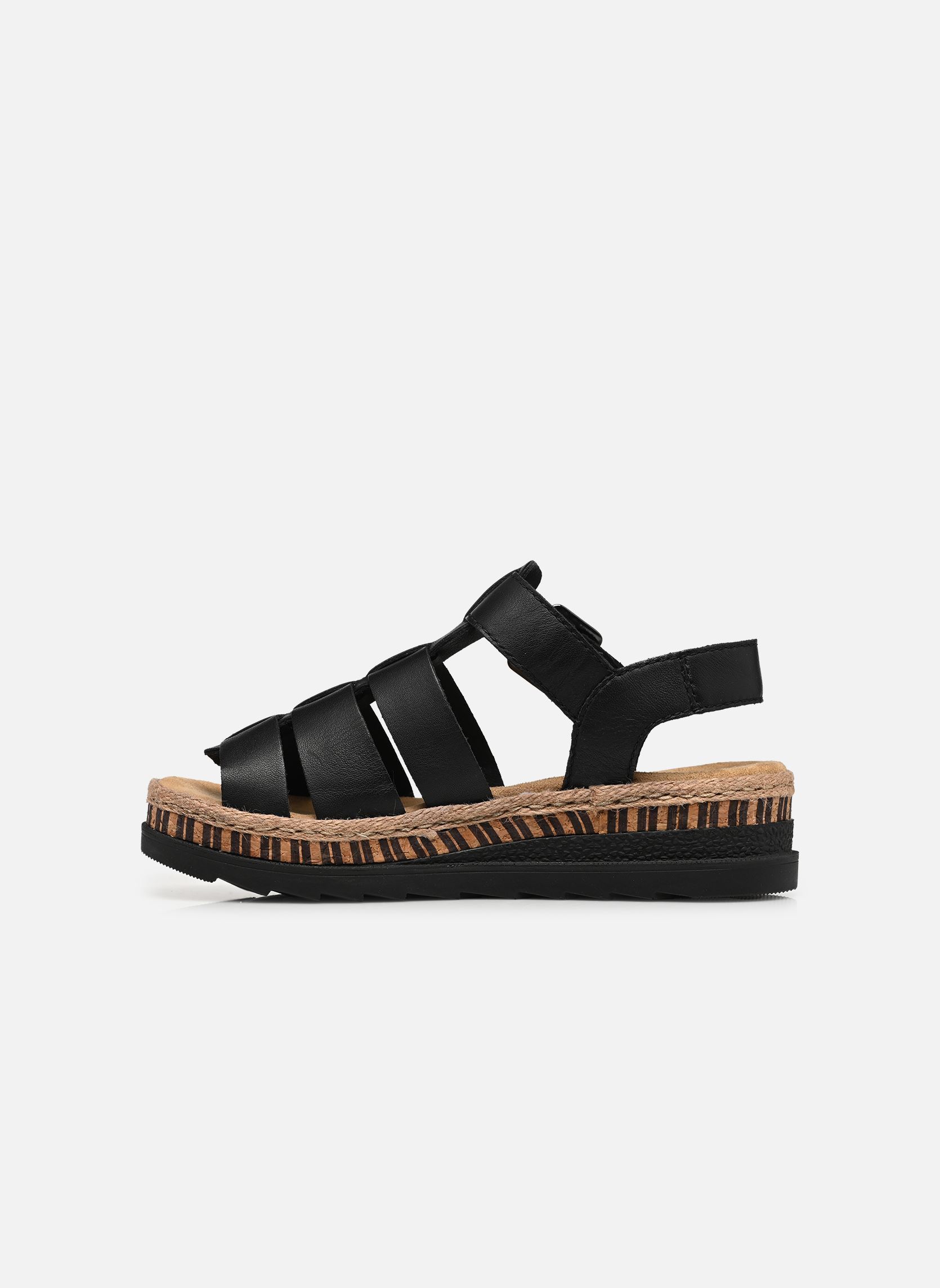 Keil- und Plateausandalen V7904 damen schwarz Rieker Keil- und Plateausandalen V7904 damen schwarz NOIR