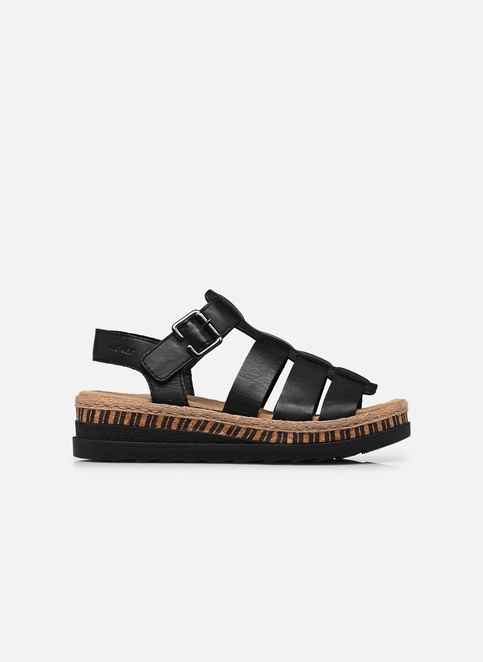 Keil- und Plateausandalen V7904 damen schwarz Rieker Keil- und Plateausandalen V7904 damen schwarz NOIR