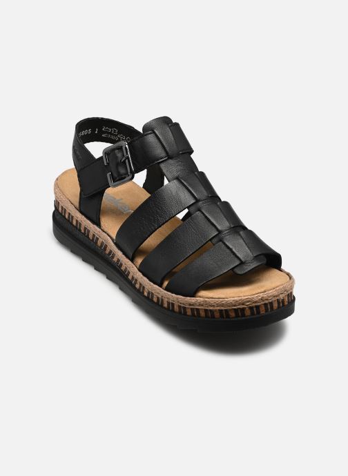 Rieker Sandales compensées et plateformes V7904 femme noir