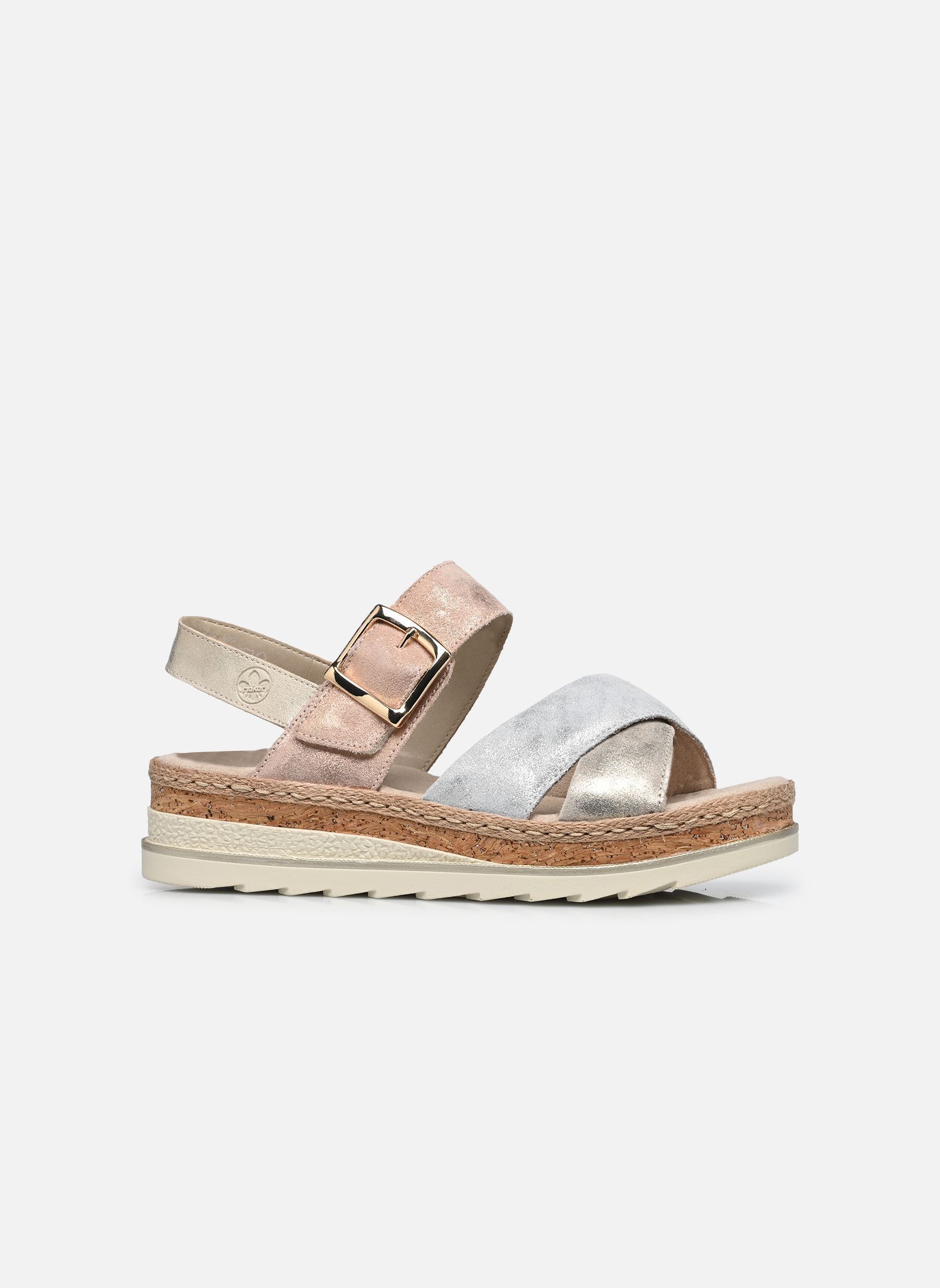 Sandales compensées et plateformes V7951 femme multicolore Rieker Sandales compensées et plateformes V7951 femme multicolore NUDE/SILVER/ROSA/MUSCHEL