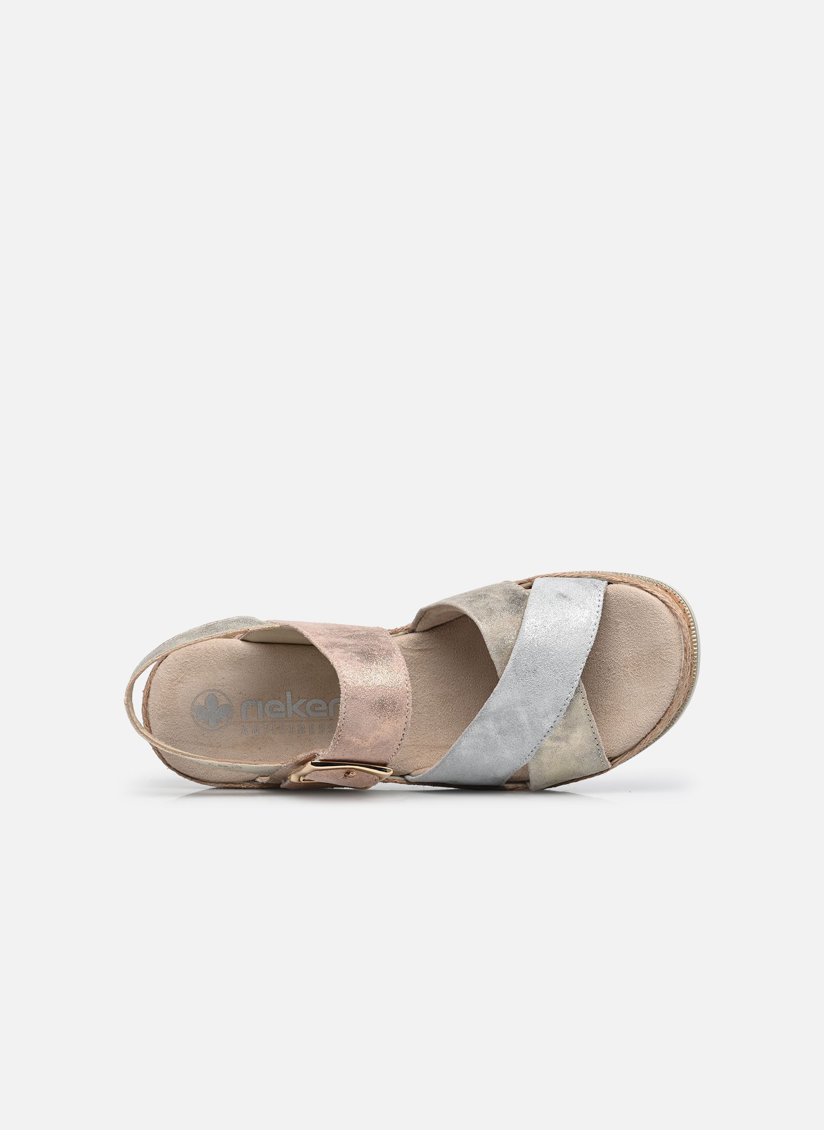 Sandales compensées et plateformes V7951 femme multicolore Rieker Sandales compensées et plateformes V7951 femme multicolore NUDE/SILVER/ROSA/MUSCHEL
