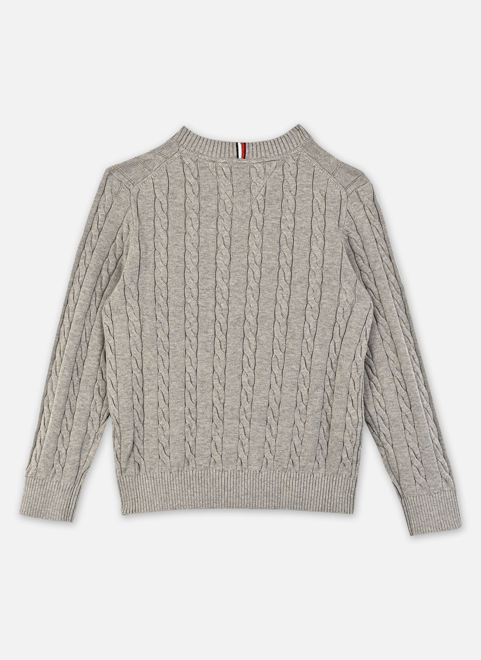 Pulls Cotton Cable Sweater garçon gris Tommy Hilfiger Pulls Cotton Cable Sweater garçon gris MID GREY HEATHER