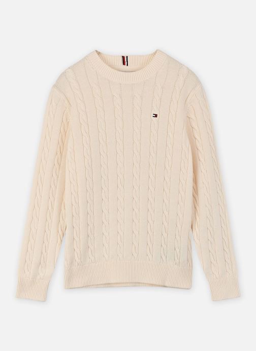 Tommy Hilfiger Pulls Cotton Cable Sweater garçon blanc
