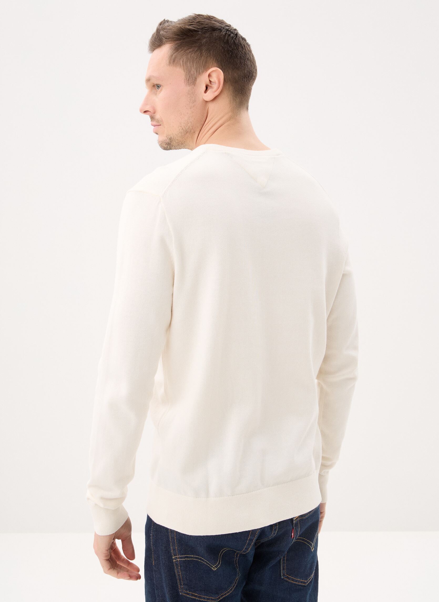 Pullover Essential Cotton V N herren weiß Tommy Hilfiger Pullover Essential Cotton V N herren weiß Ivory Petal