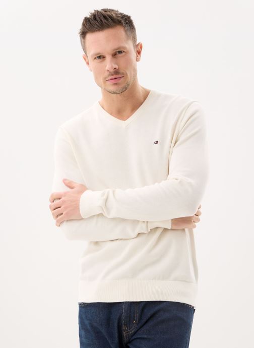 Tommy Hilfiger Pulls Essential Cotton V N homme blanc