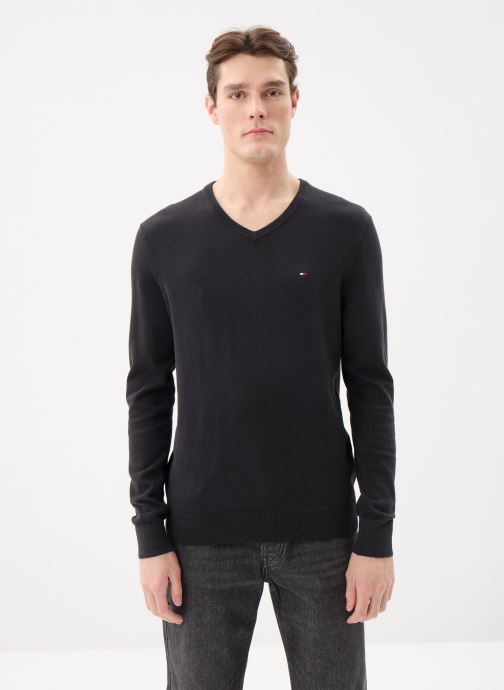 Tommy Hilfiger Pulls Essential Cotton V N homme noir