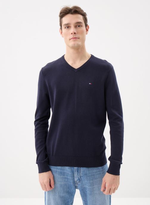 Tommy Hilfiger Pulls Essential Cotton V N homme bleu