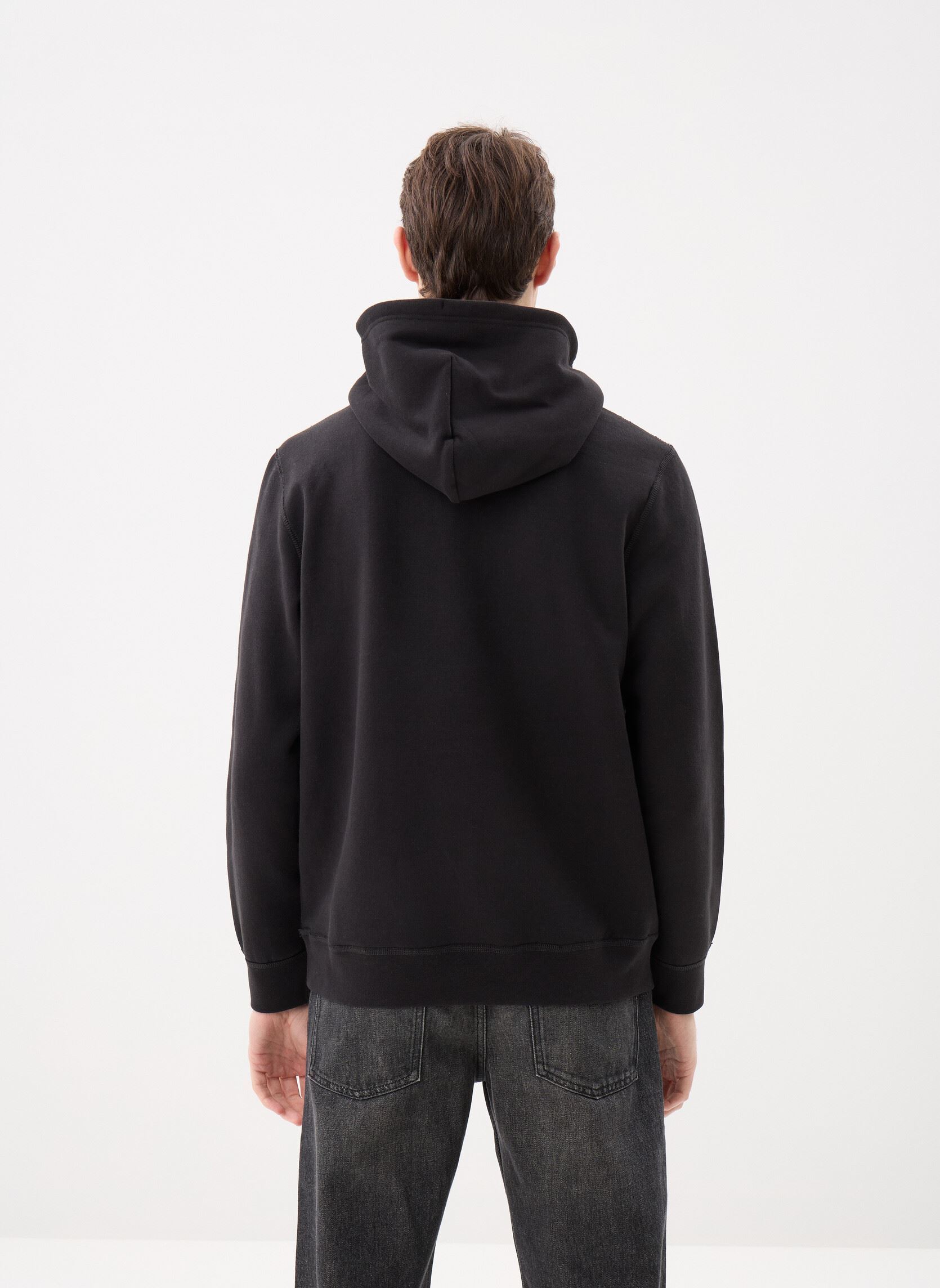 Hoodies Essential Fleece Hoo heren zwart Tommy Hilfiger Hoodies Essential Fleece Hoo heren zwart BLACK