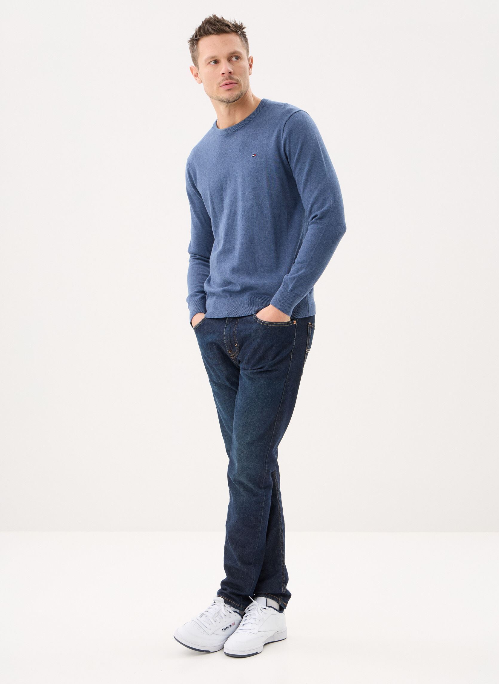 Truien Essential Ssnl Cotto heren blauw Tommy Hilfiger Truien Essential Ssnl Cotto heren blauw AEGEAN SEA HEATHER