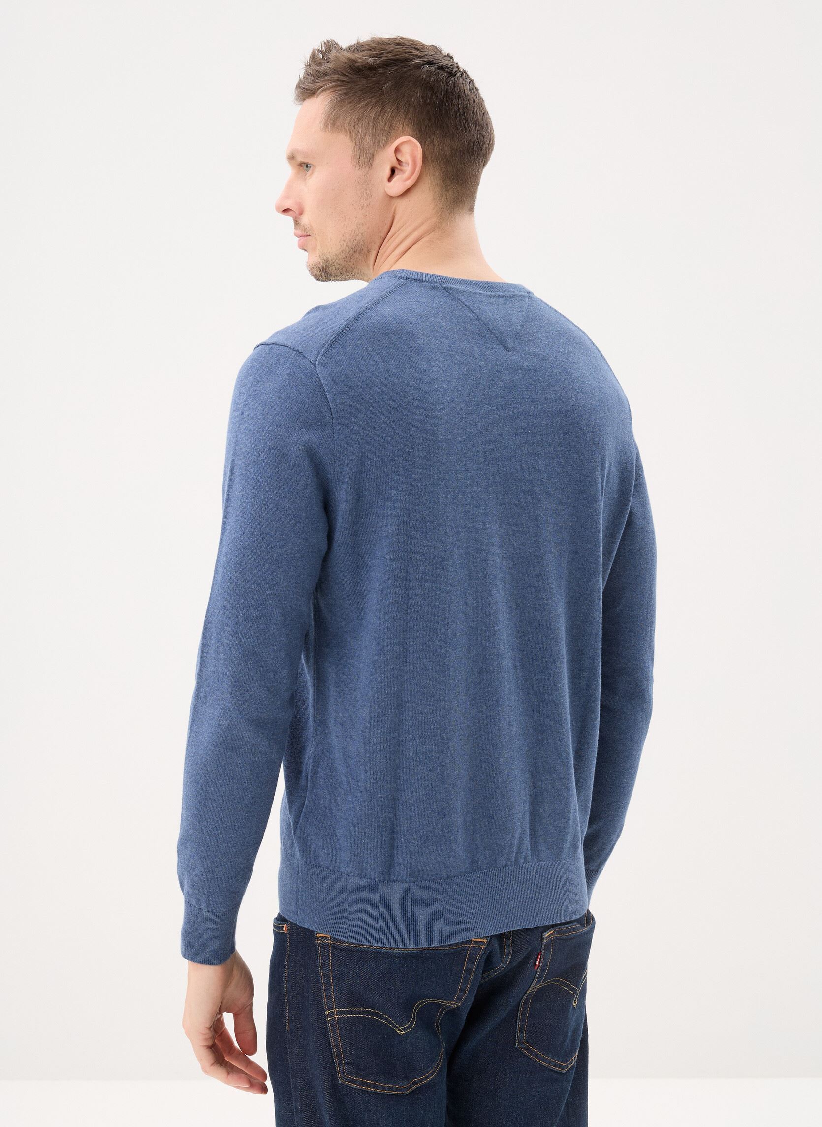 Truien Essential Ssnl Cotto heren blauw Tommy Hilfiger Truien Essential Ssnl Cotto heren blauw AEGEAN SEA HEATHER