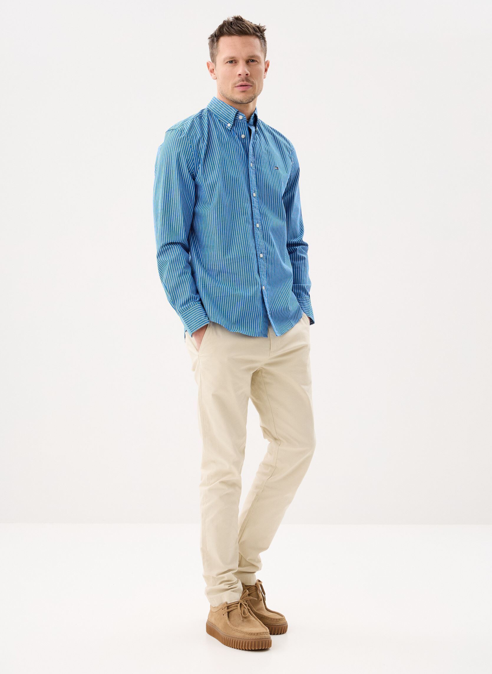 Hemden Core Hairline Poplin heren blauw Tommy Hilfiger Hemden Core Hairline Poplin heren blauw VIBRANT INDIGO / STRIPE